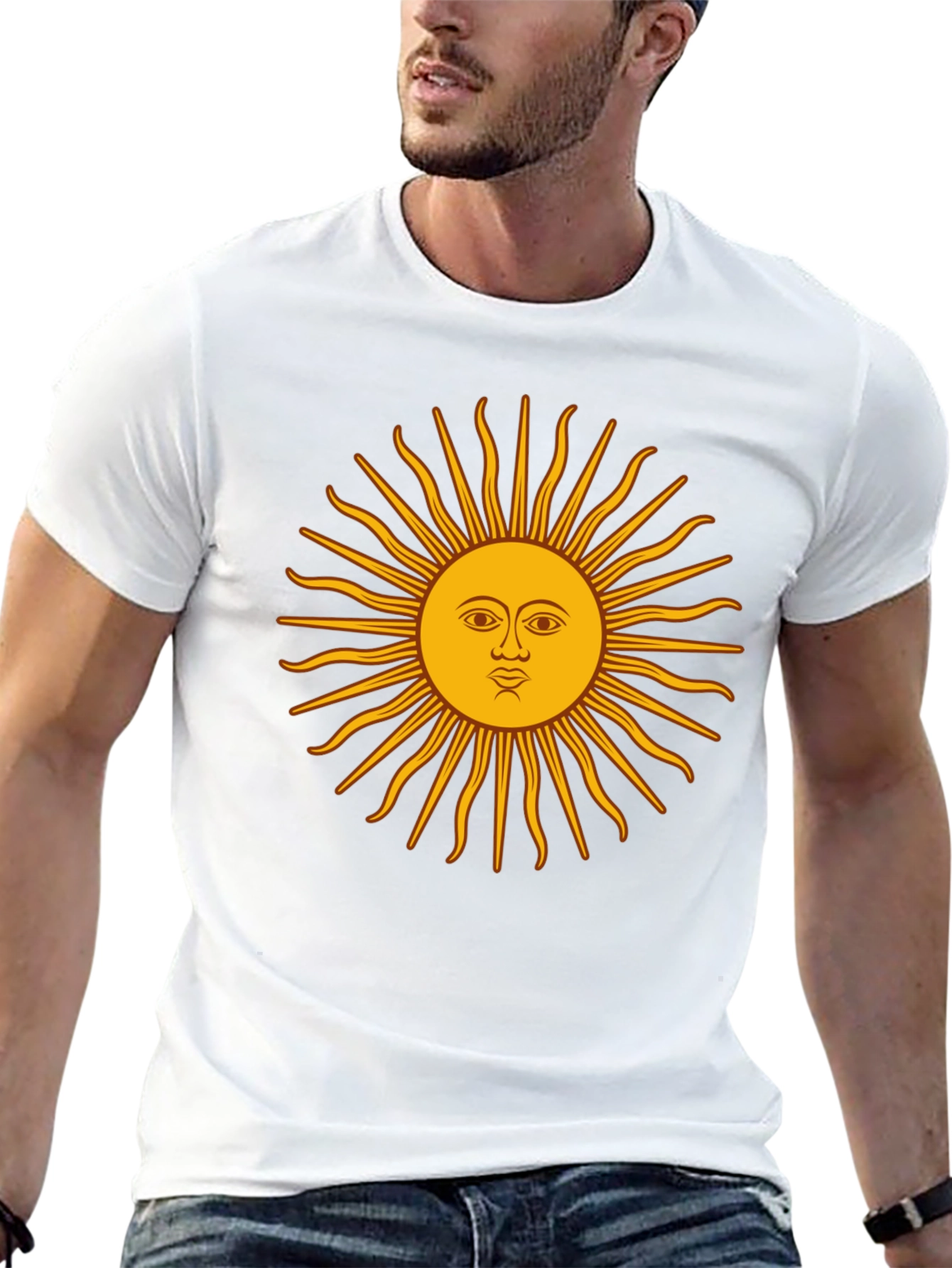 Graphic Sun T-Shirt - Casual Black Tee