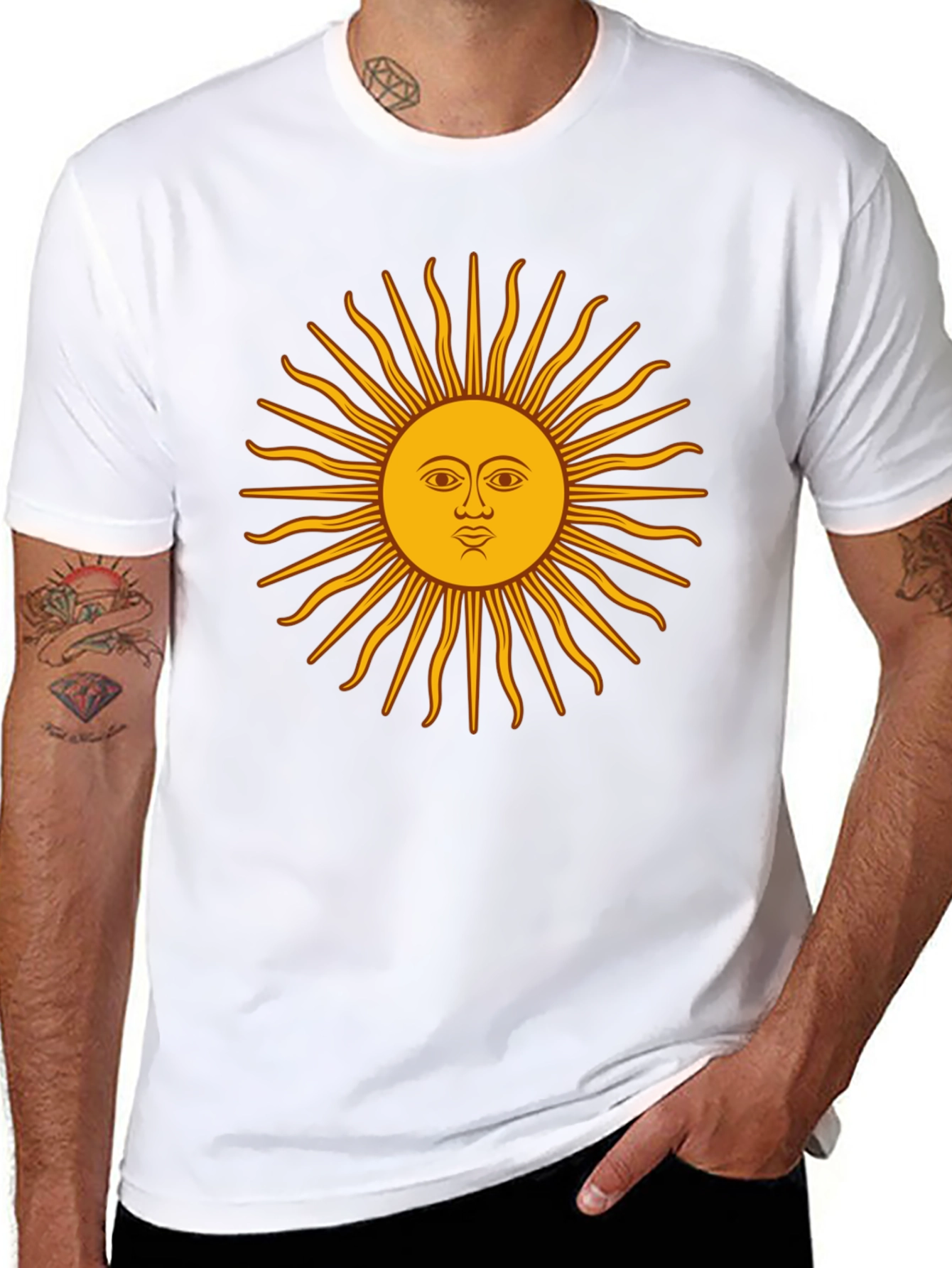 Graphic Sun T-Shirt - Casual Black Tee
