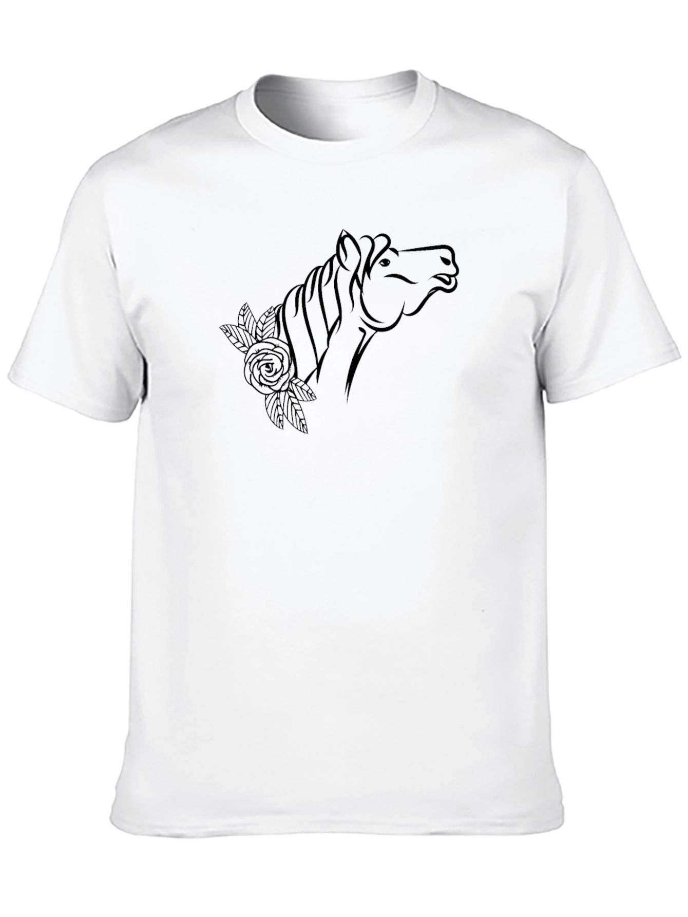 Horse & Rose Graphic Tee - Black T-Shirt
