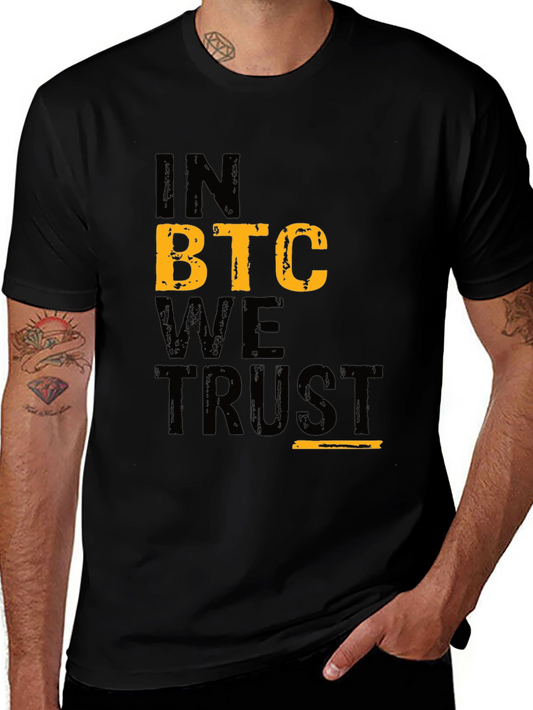 In BTC We Trust Graphic Tee - Cryptocurrency Bitcoin T-Shirt