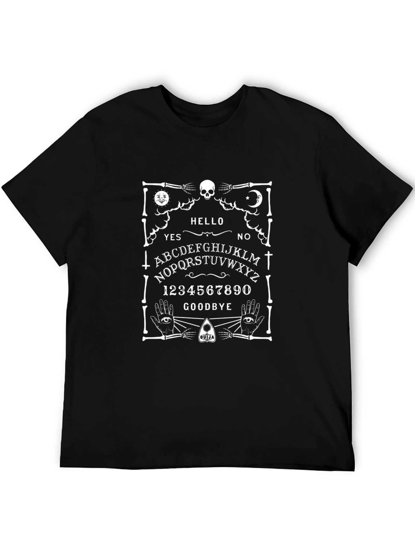 Ouija Board T-Shirt - Goth Spooky Skeleton Design