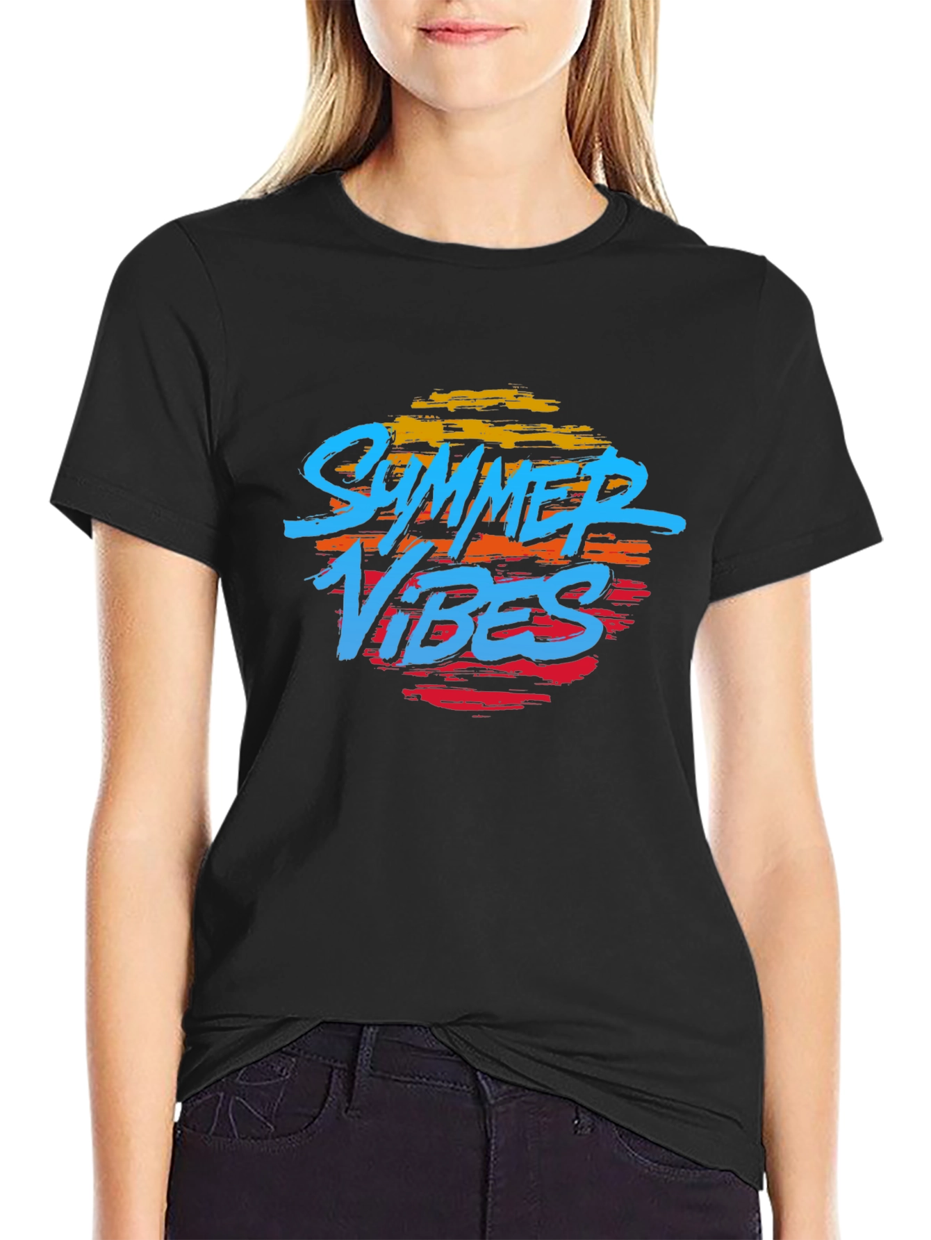 Summer Vibes Graphic T-Shirt - Black