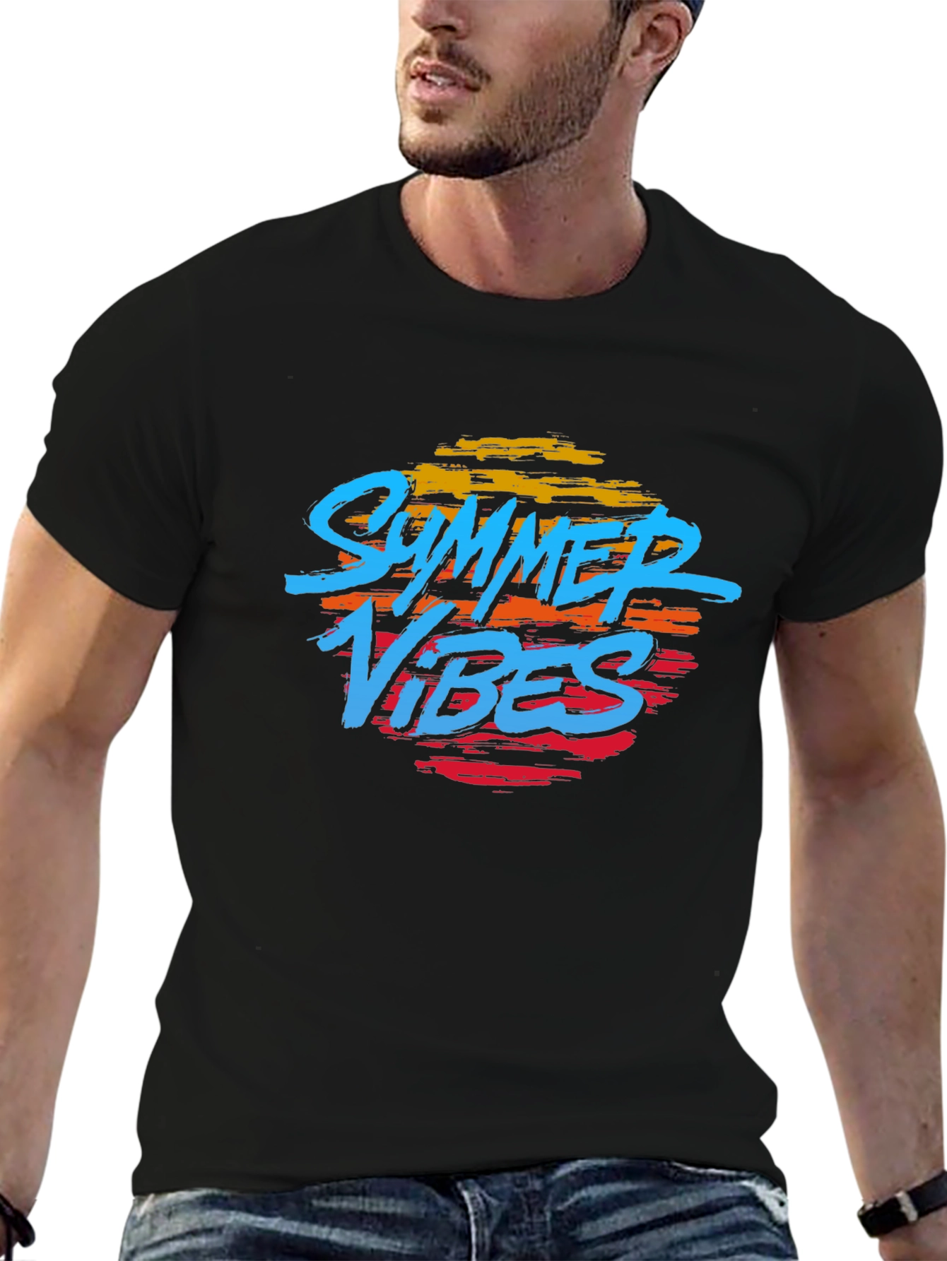 Summer Vibes Graphic T-Shirt - Black