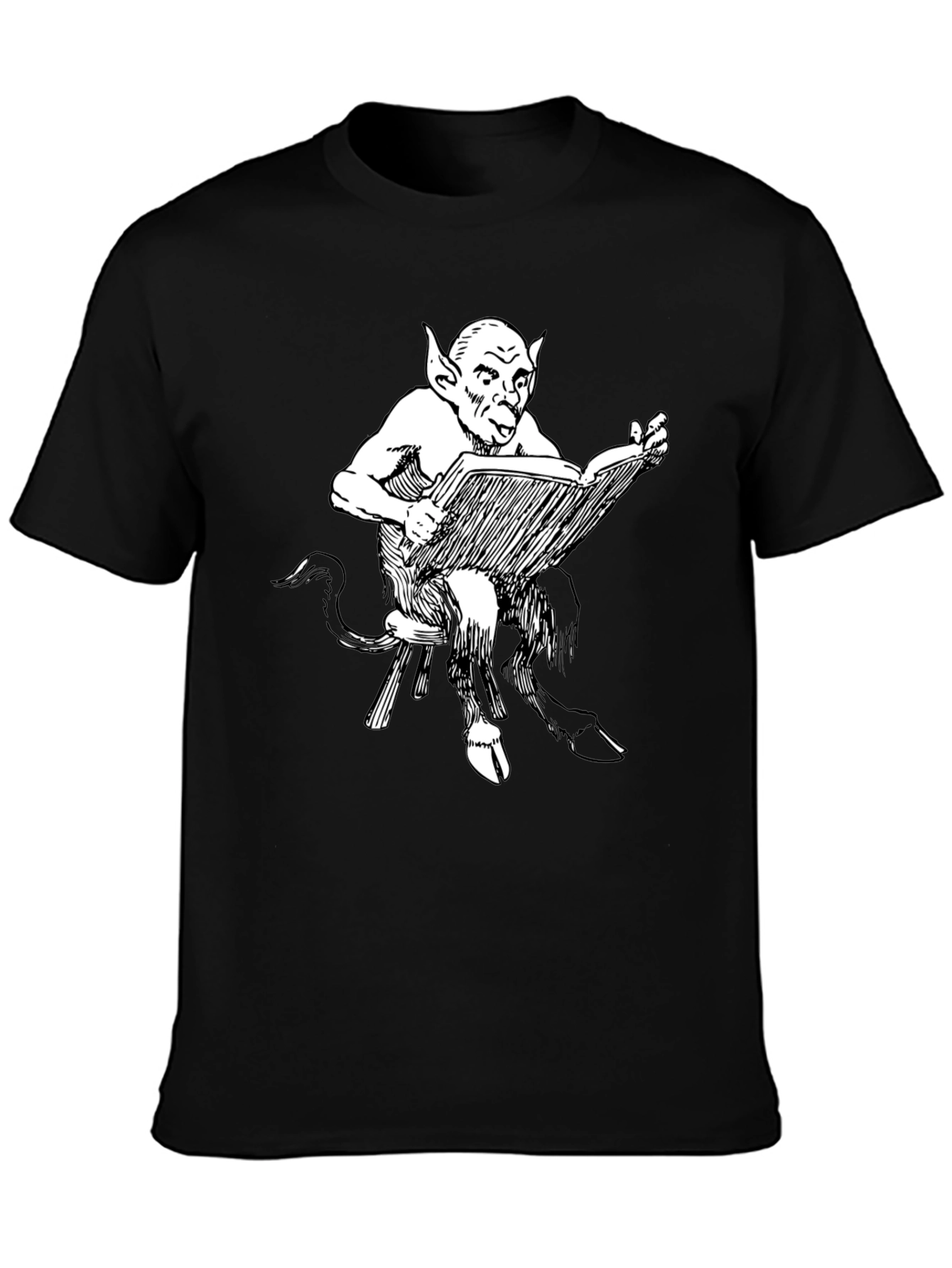 Satyr Reading Book Graphic T-Shirt