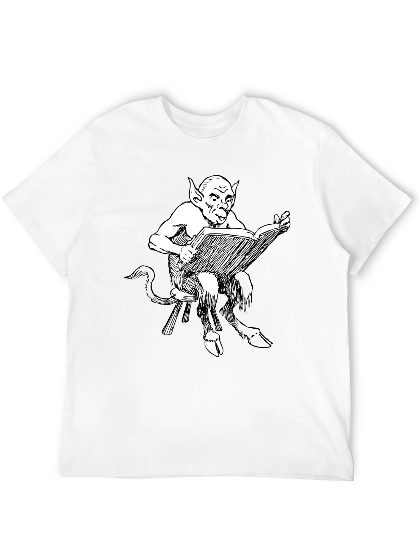 Satyr Reading Book Graphic T-Shirt