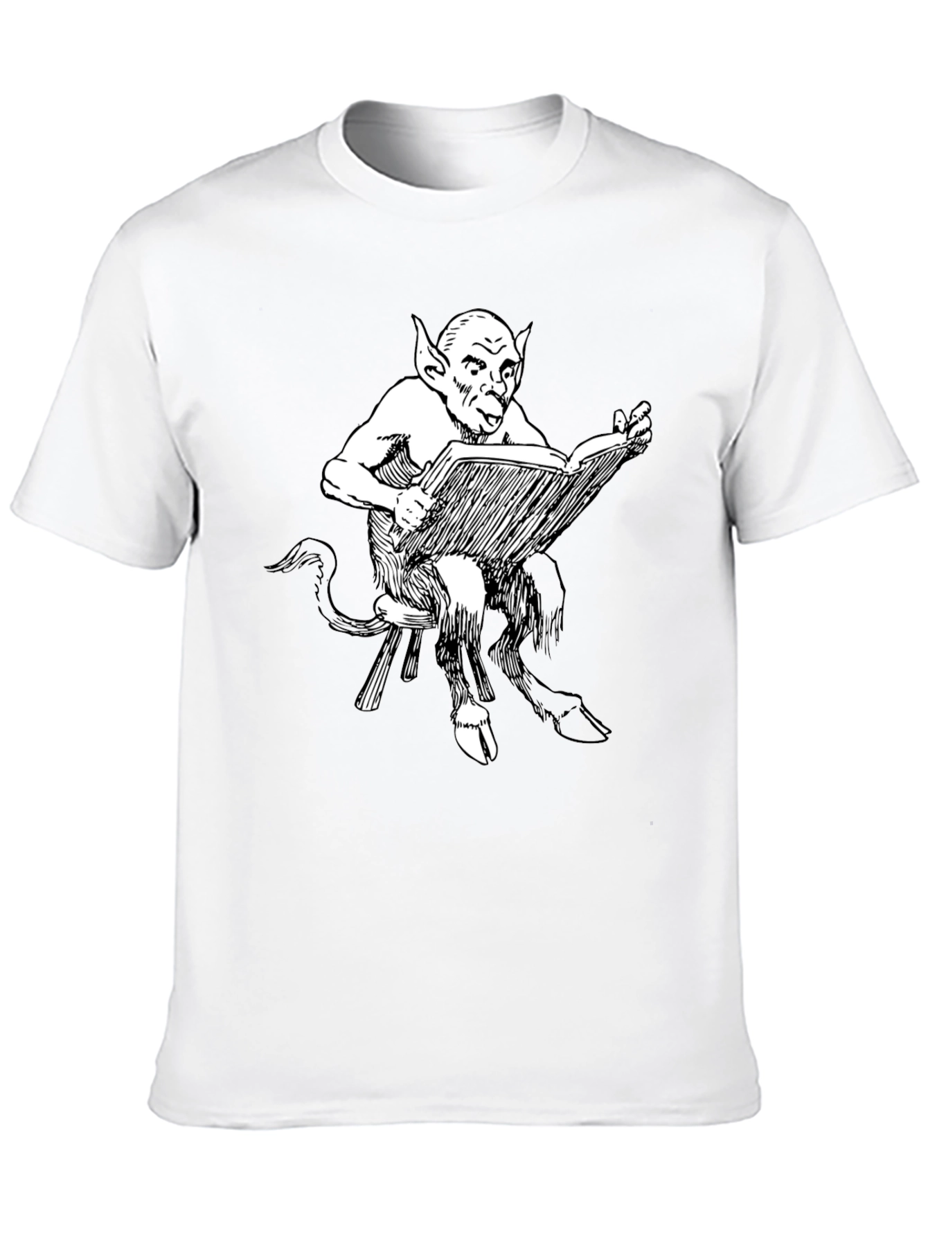 Satyr Reading Book Graphic T-Shirt