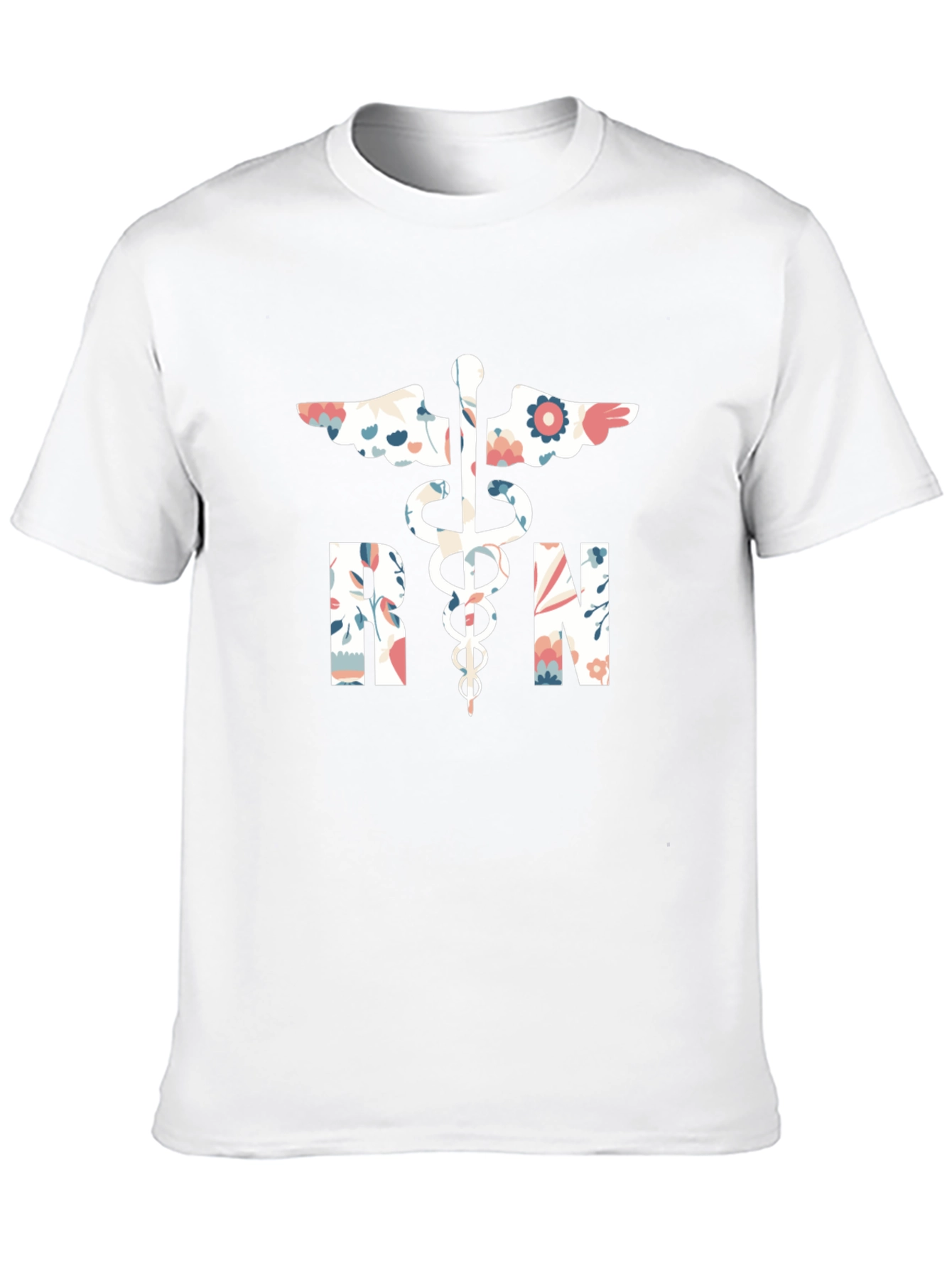 Floral RN Graphic Tee - Registered Nurse Shirt