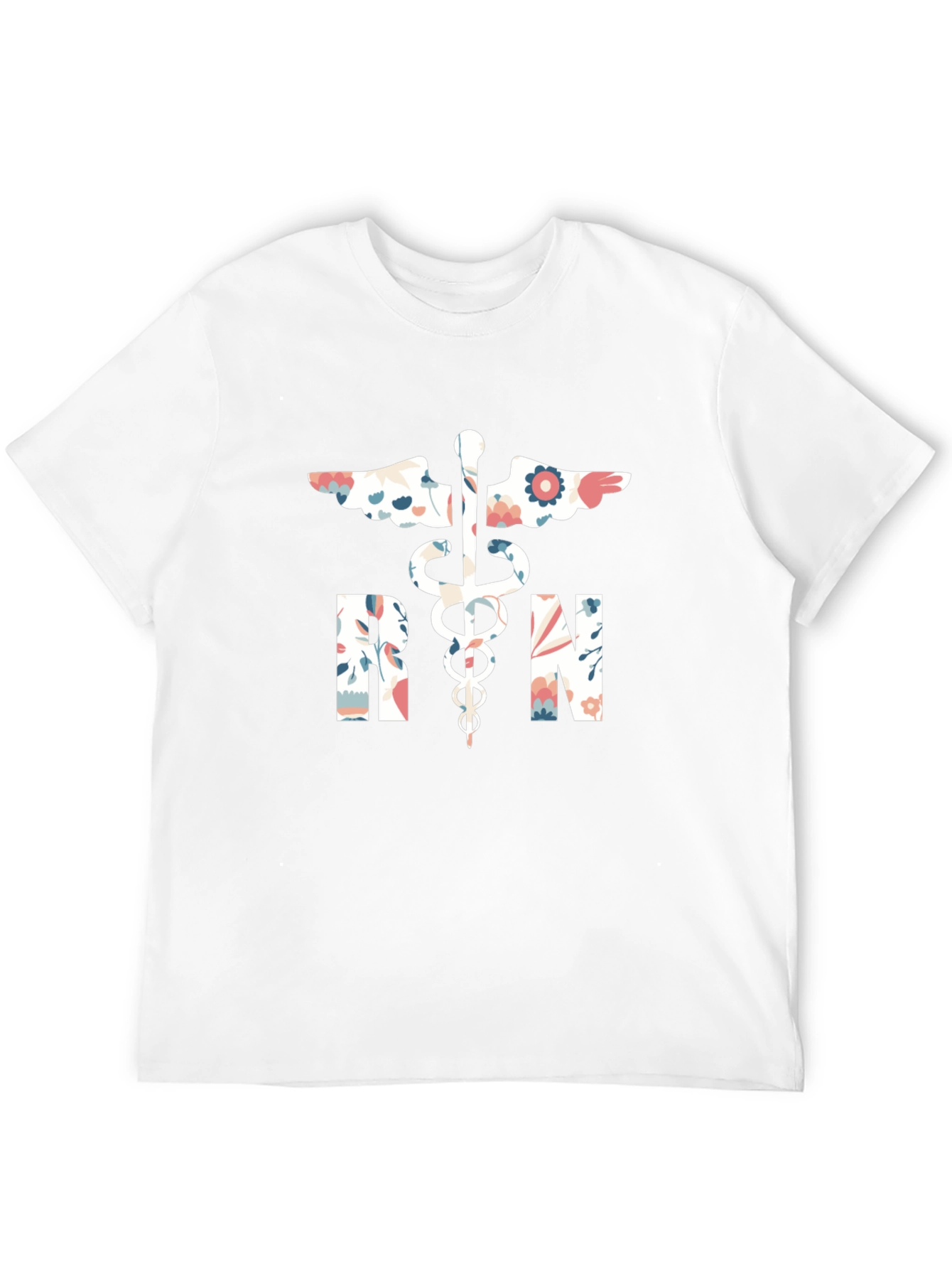 Floral RN Graphic Tee - Registered Nurse Shirt