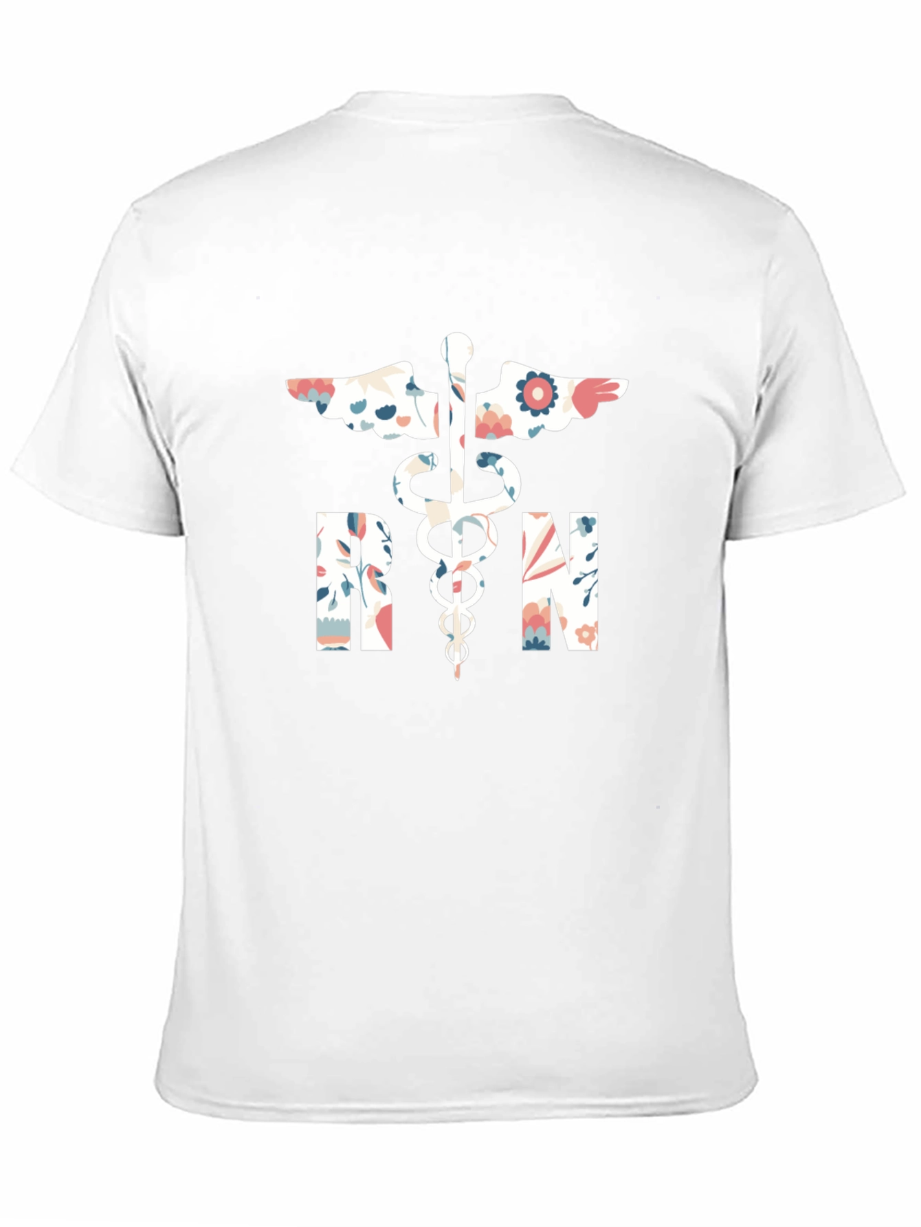 Floral RN Graphic Tee - Registered Nurse Shirt