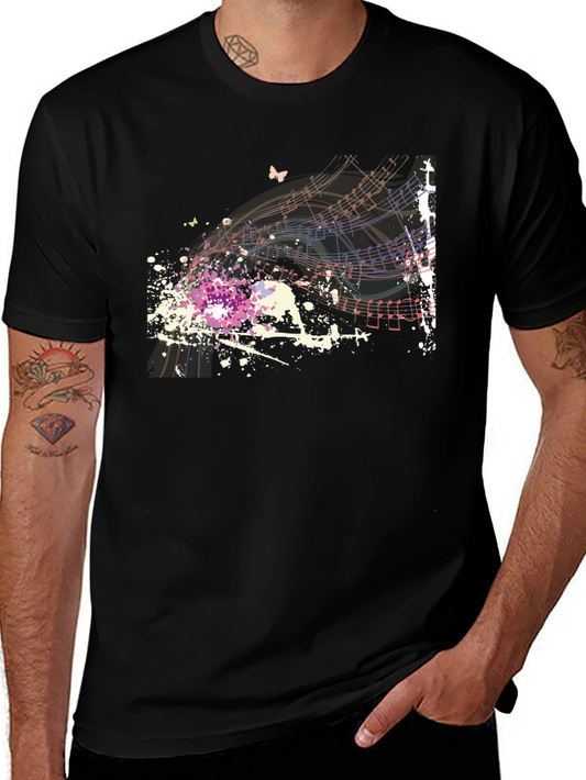 Abstract Music Notes Mens Graphic T-Shirt
