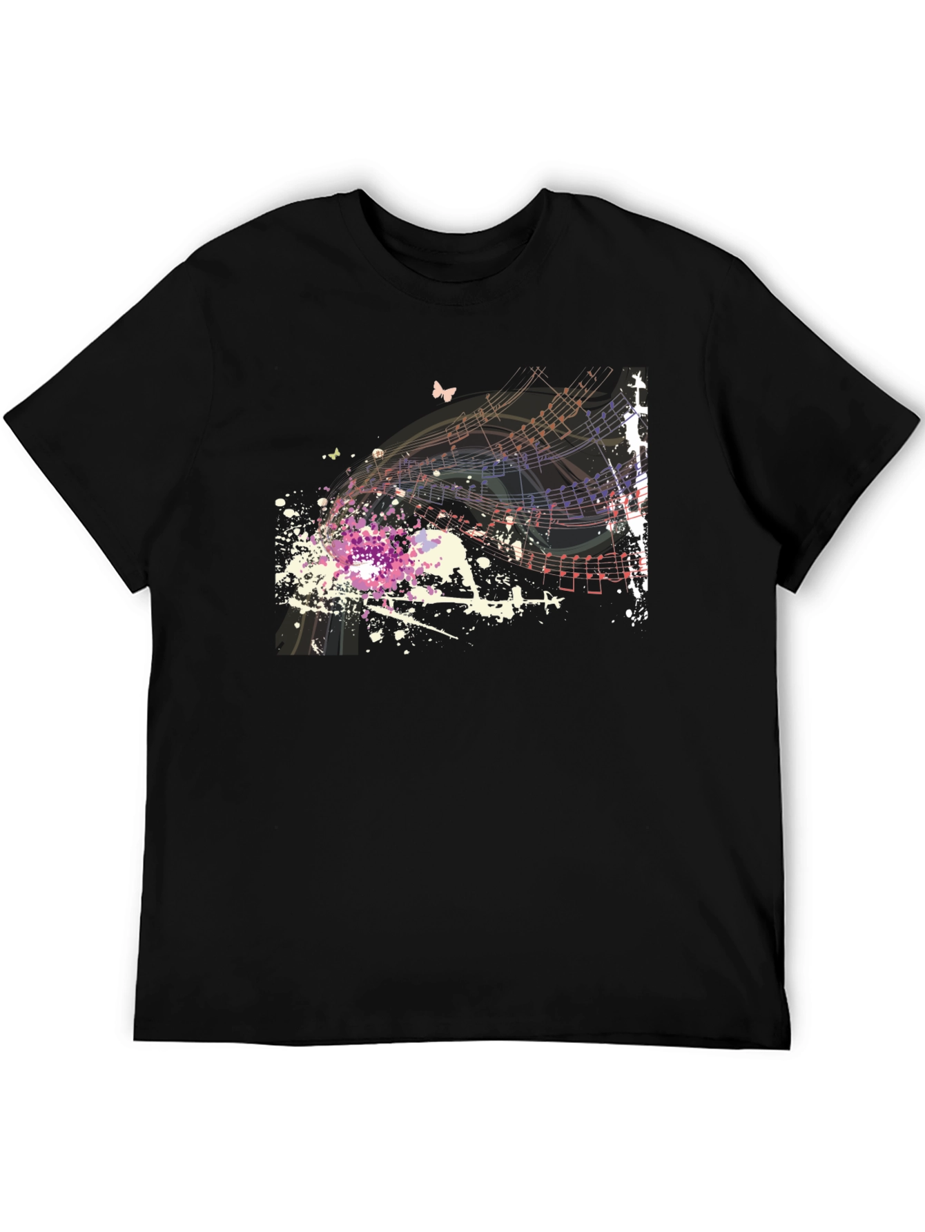 Abstract Music Notes Mens Graphic T-Shirt