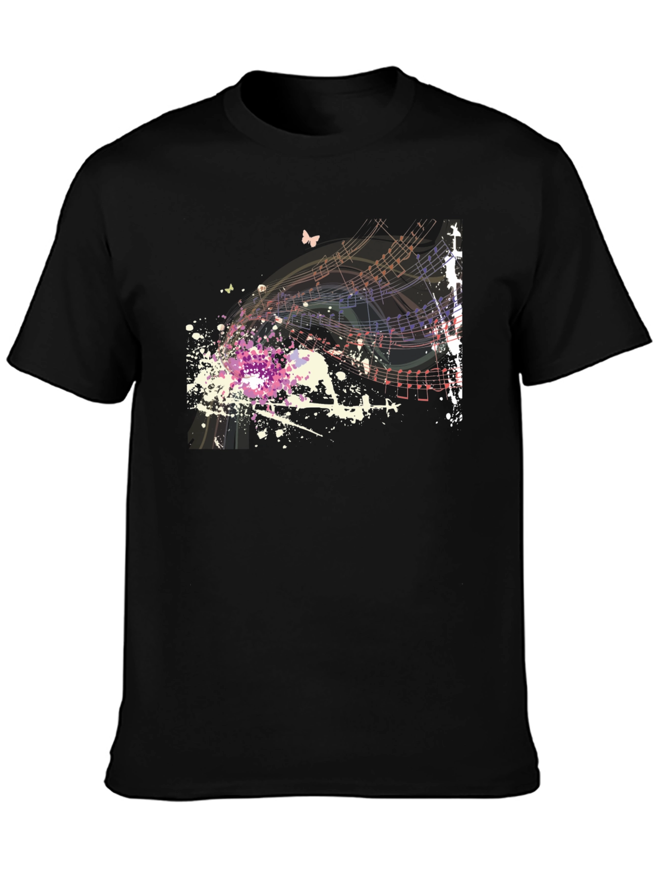 Abstract Music Notes Mens Graphic T-Shirt