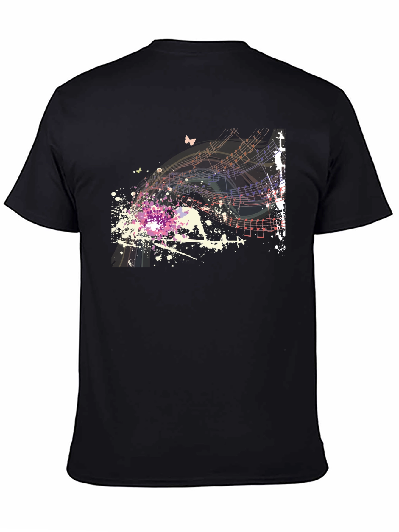Abstract Music Notes Mens Graphic T-Shirt