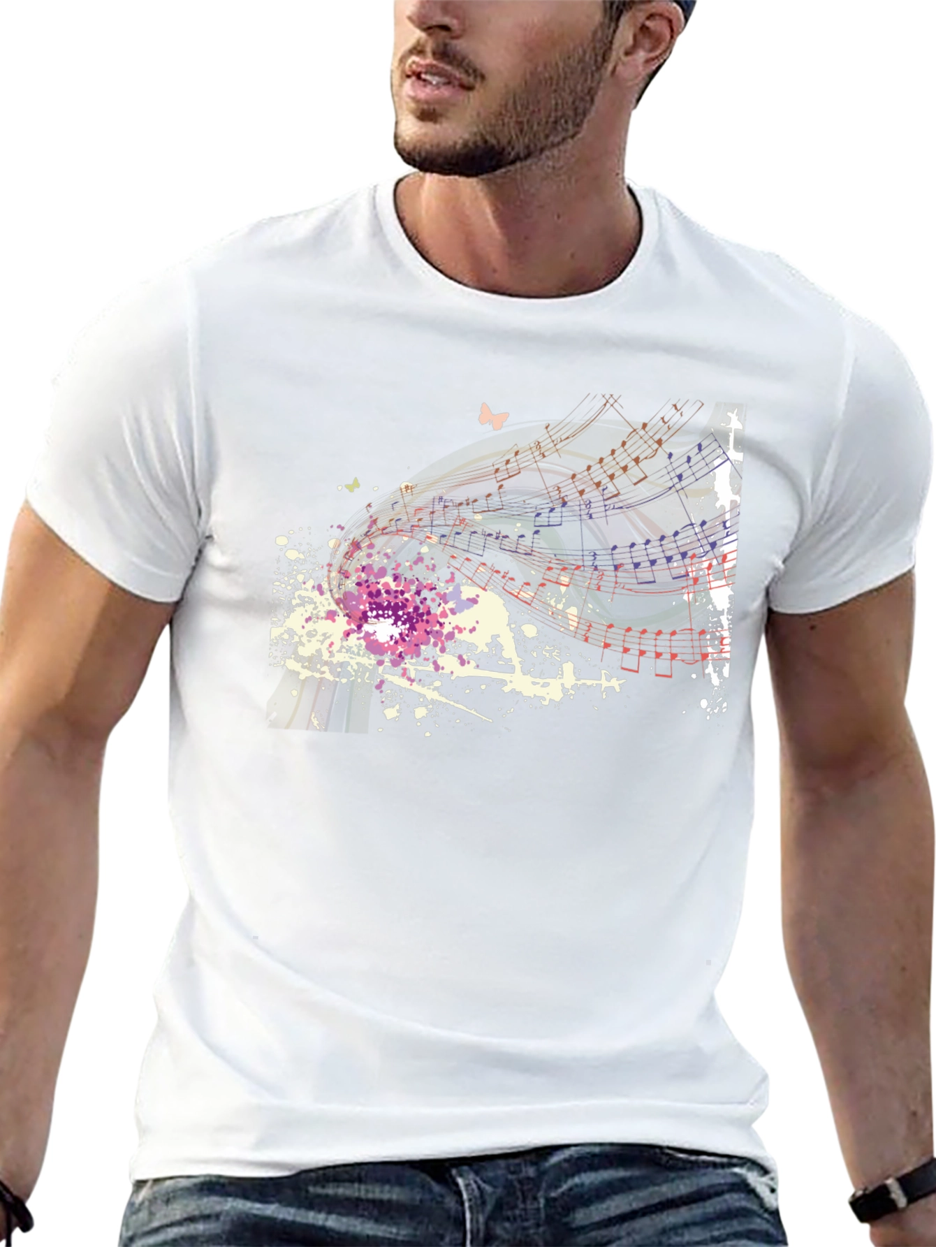 Abstract Music Notes Mens Graphic T-Shirt