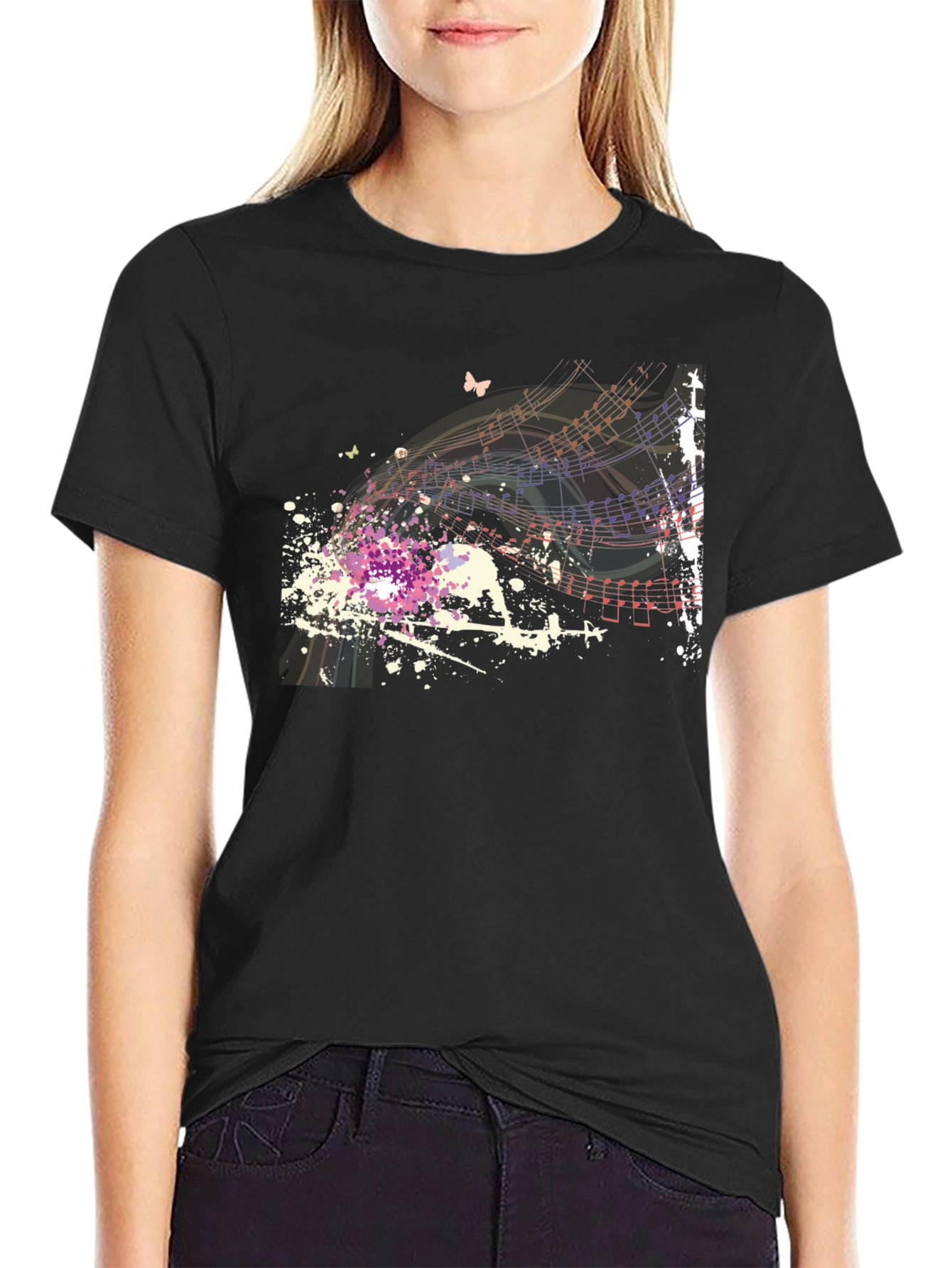 Abstract Music Notes Mens Graphic T-Shirt