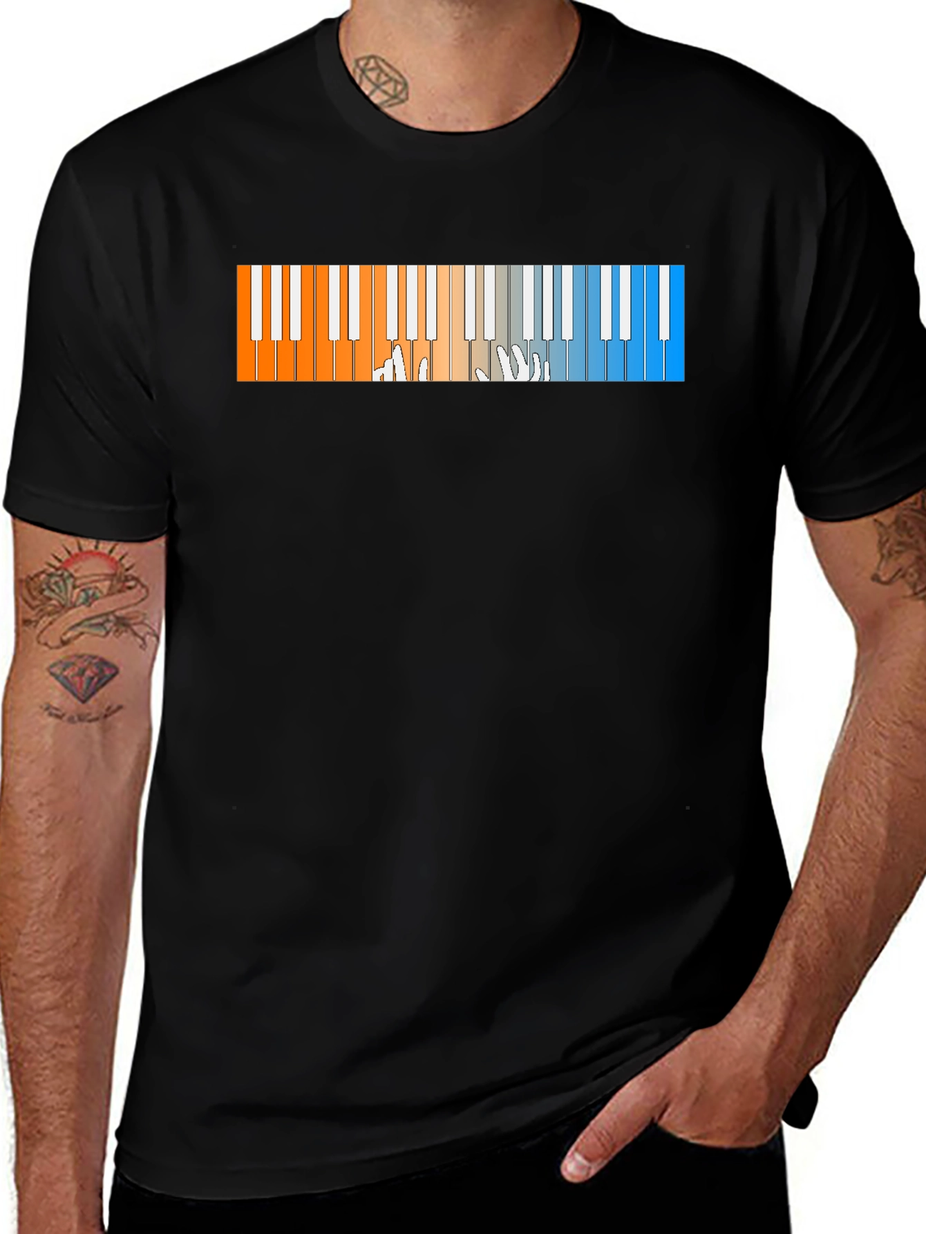 Piano Keys Graphic T-Shirt - Cool Musician Tee