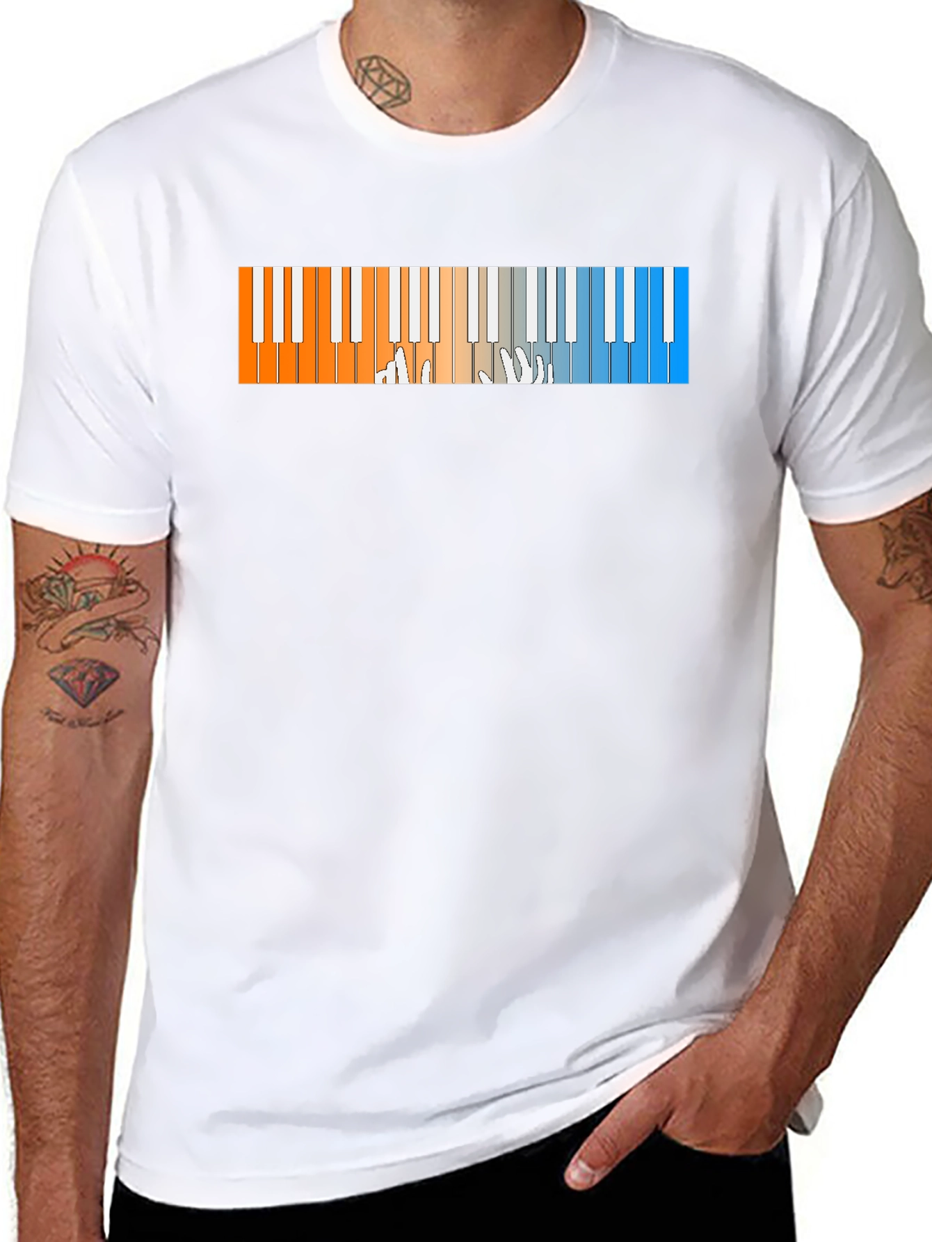 Piano Keys Graphic T-Shirt - Cool Musician Tee