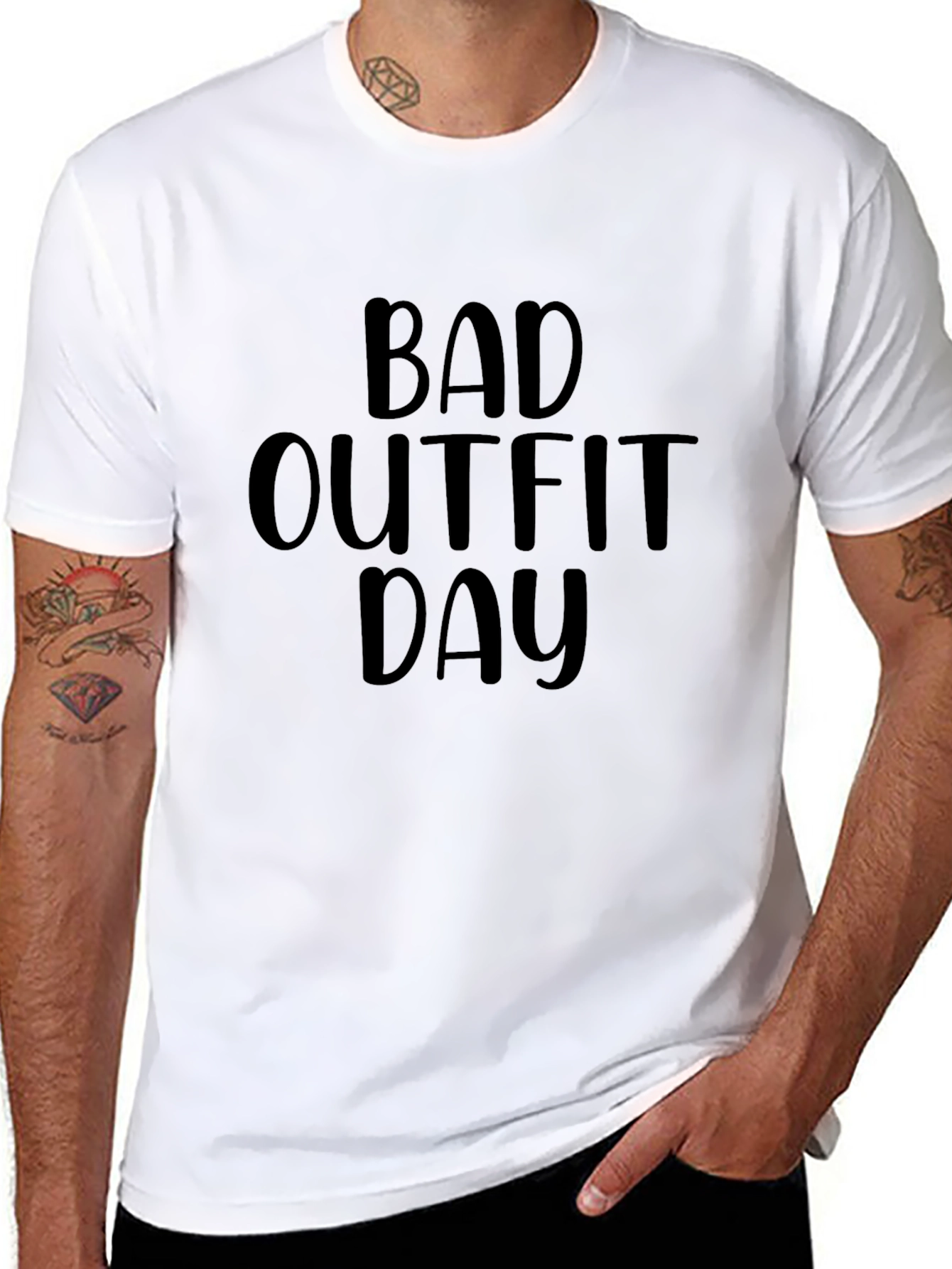 Bad Outfit Day Black Graphic T-Shirt