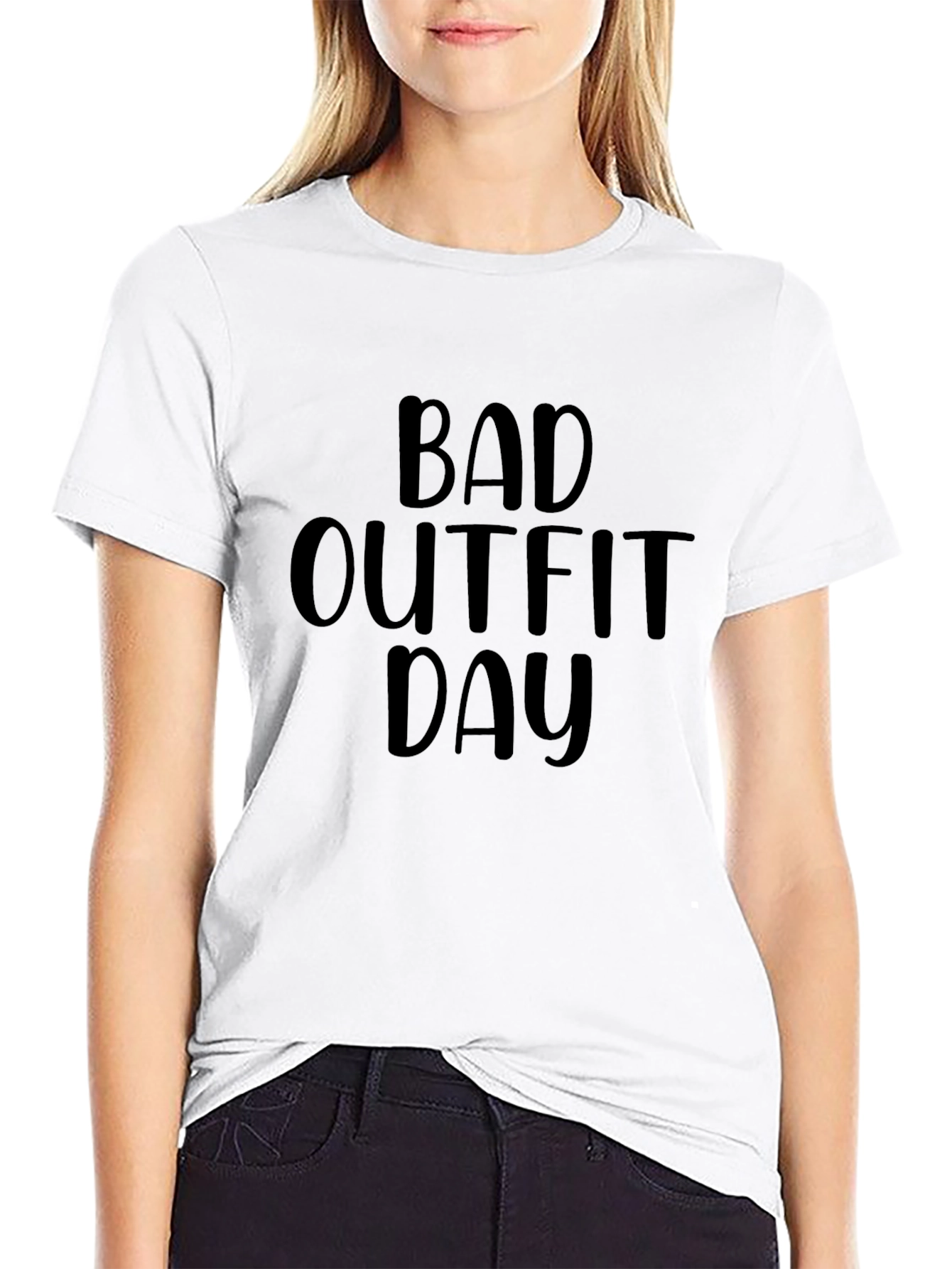 Bad Outfit Day Black Graphic T-Shirt