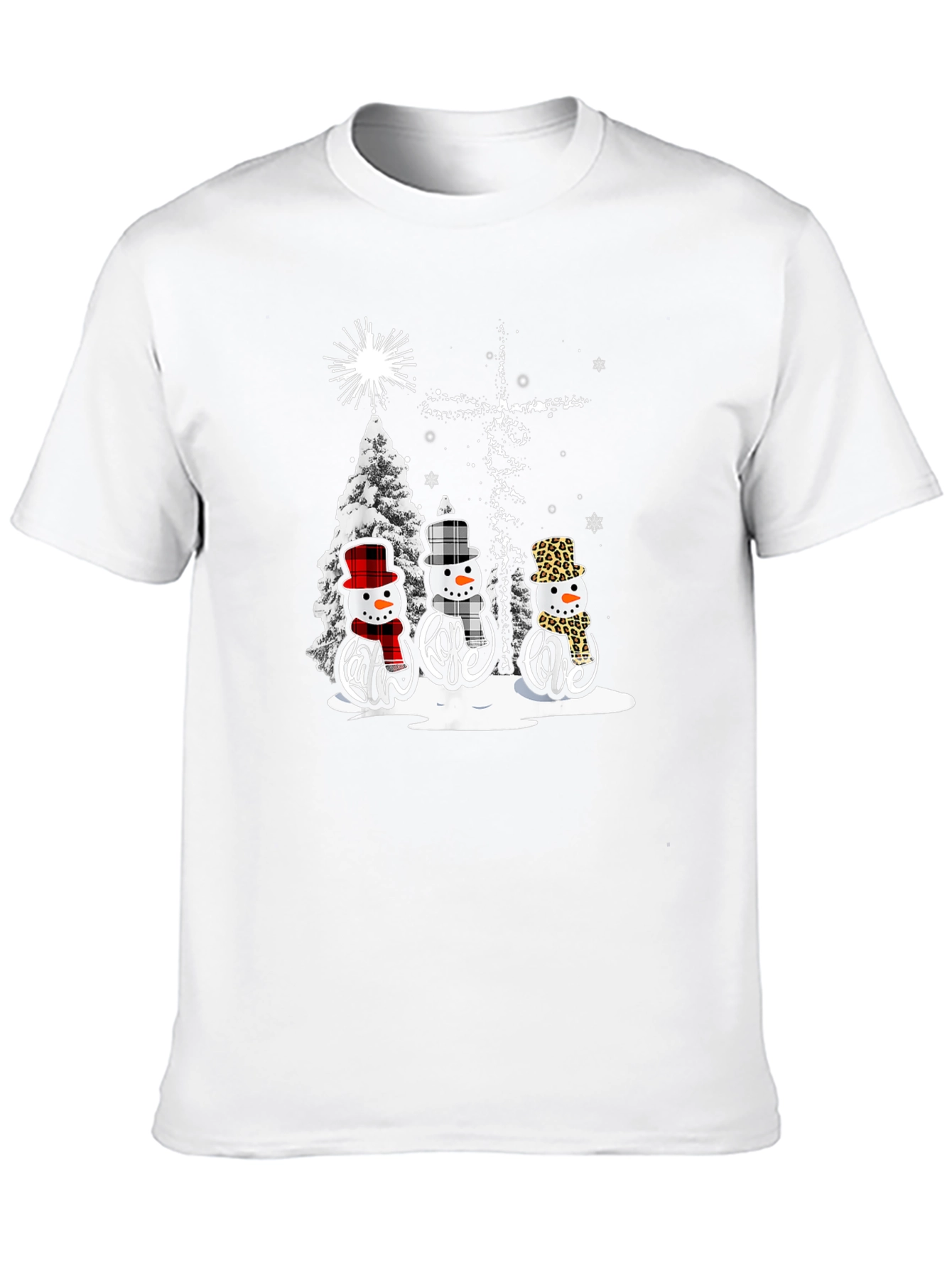 Faith Hope Love Snowmen Christmas T-Shirt