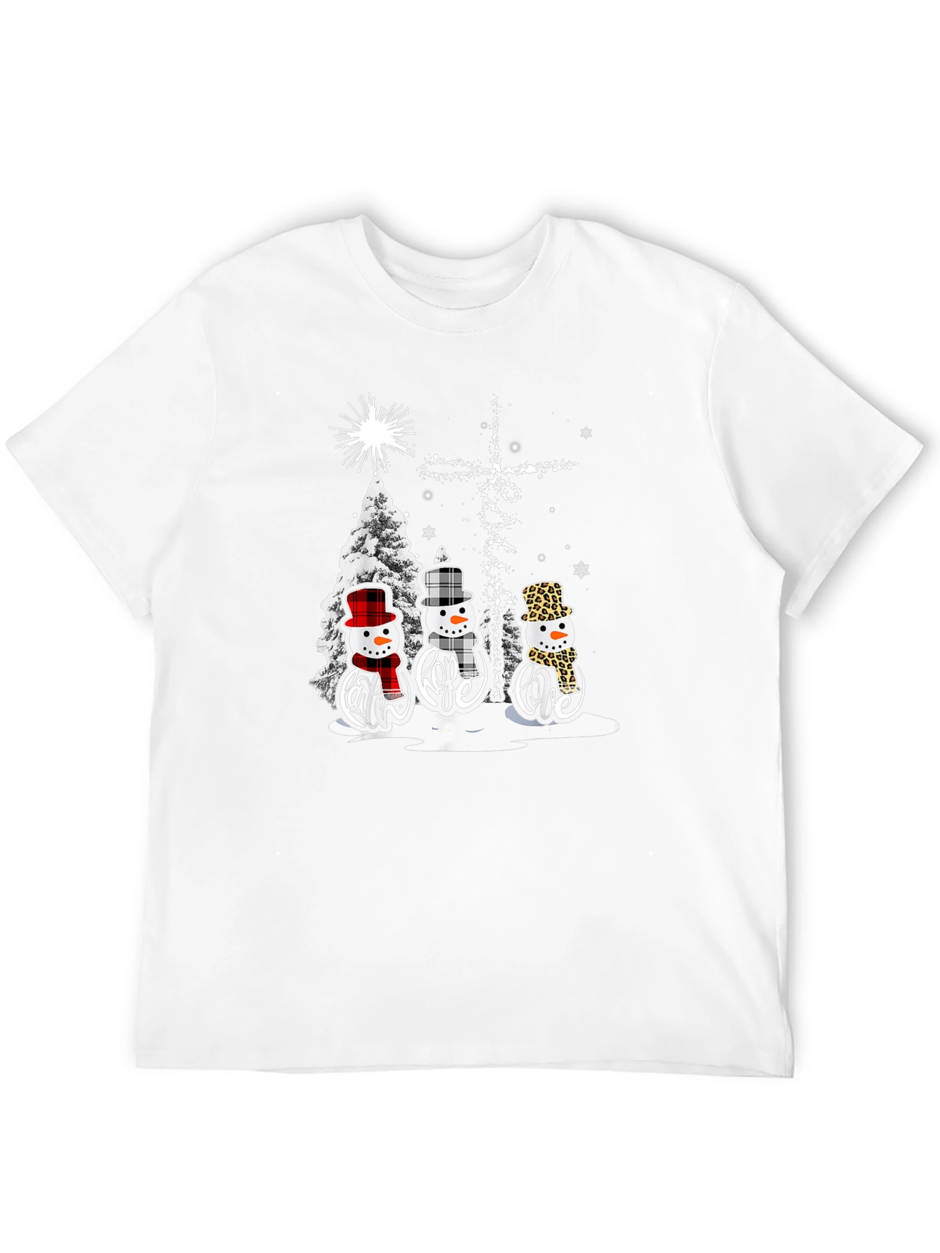 Faith Hope Love Snowmen Christmas T-Shirt