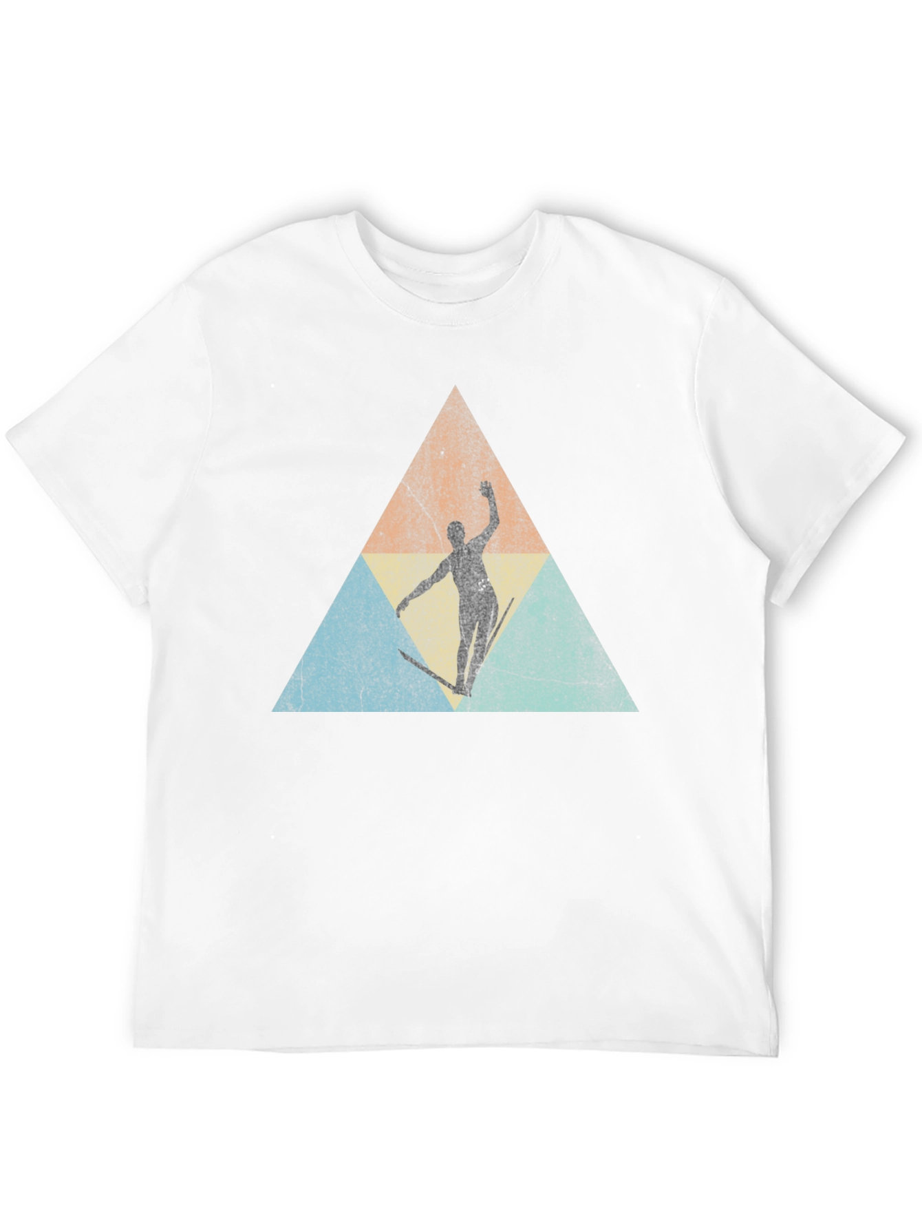 Retro Skier Triangle Graphic T-Shirt