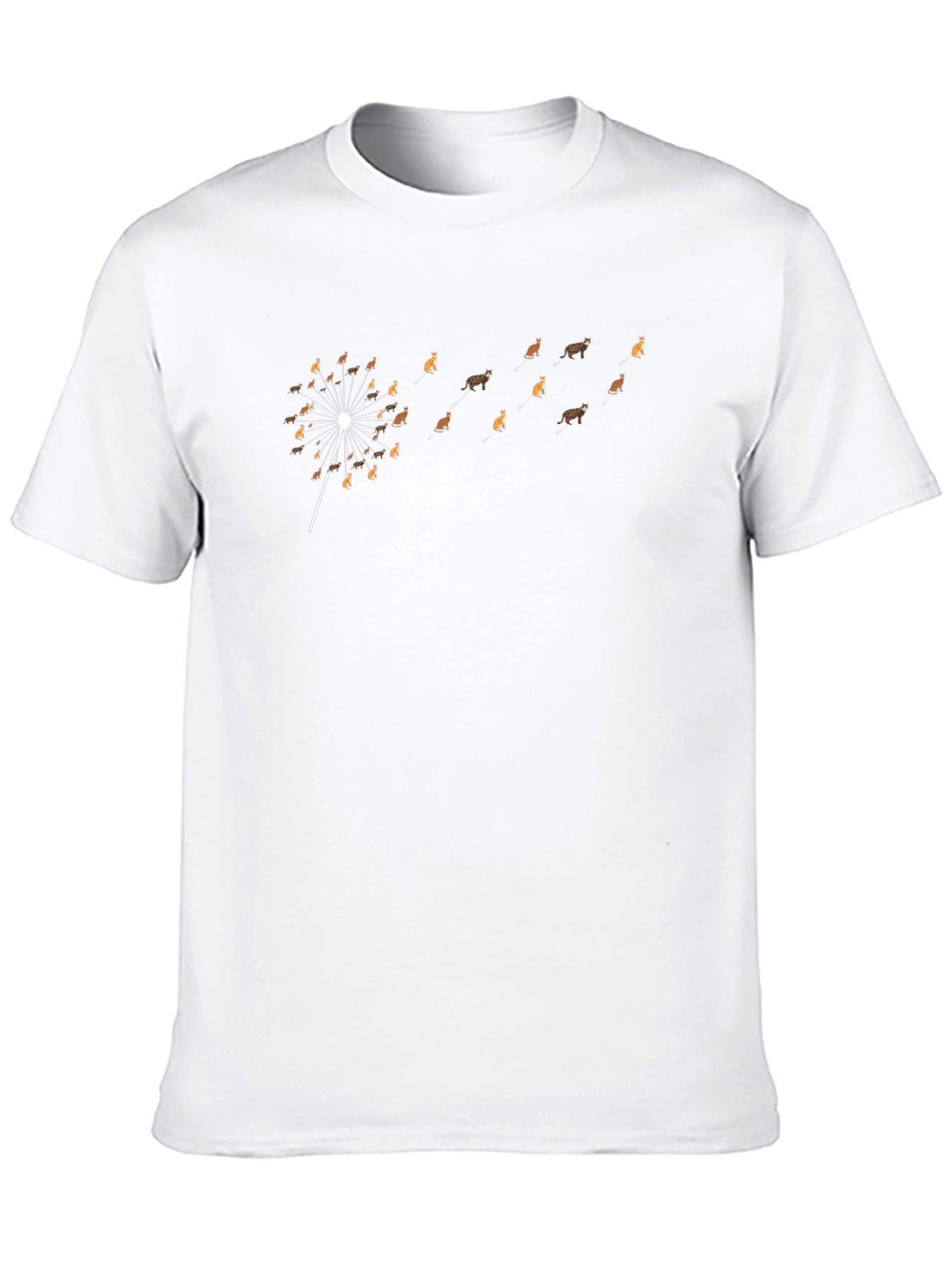 Mens Black Cat Dandelion Graphic Tee