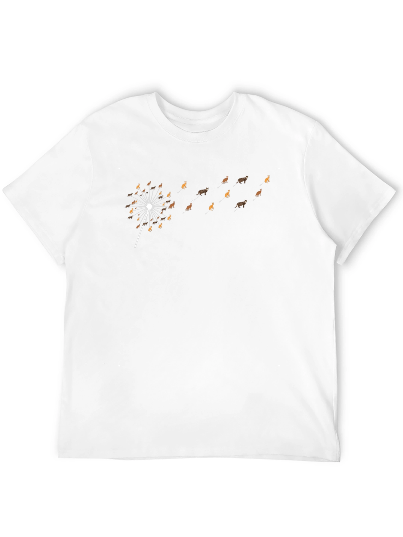 Mens Black Cat Dandelion Graphic Tee