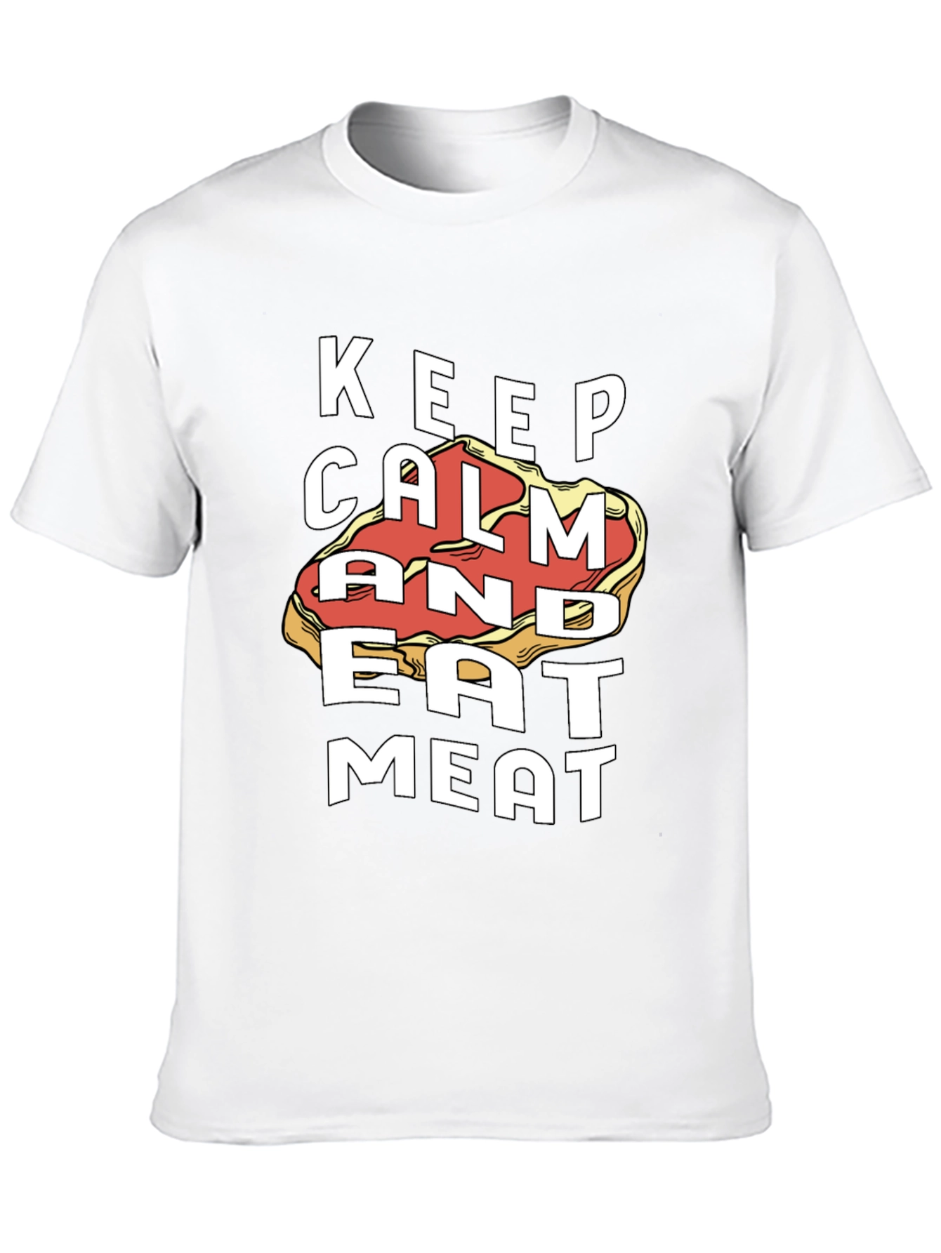 Keep Calm and Eat Meat Black Graphic Tee