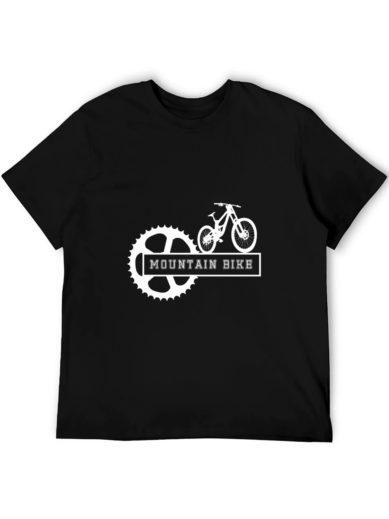 Mountain Bike Graphic Tee - Black Cotton Shirt