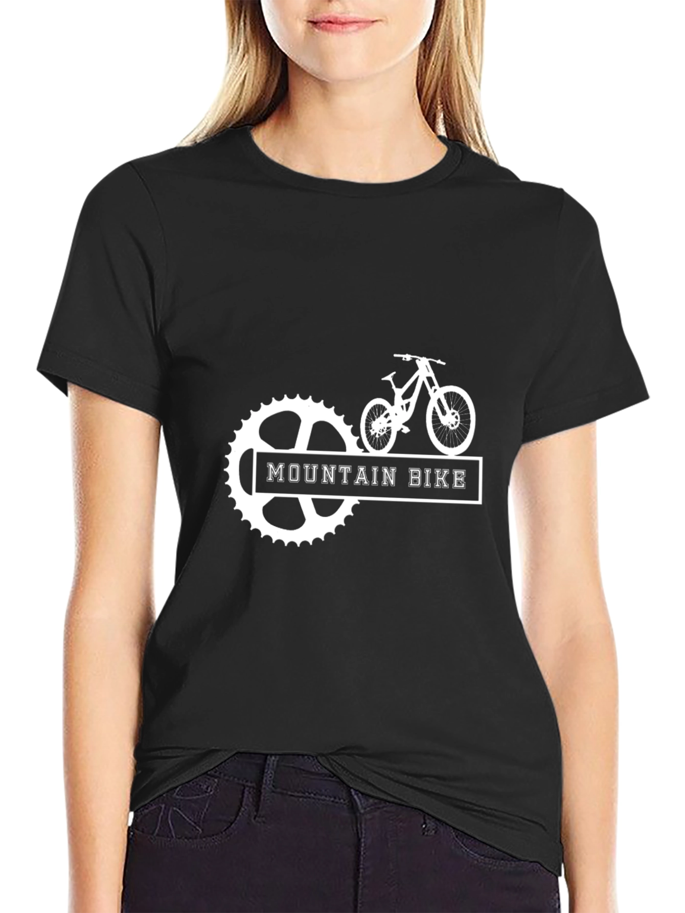 Mountain Bike Graphic Tee - Black Cotton Shirt