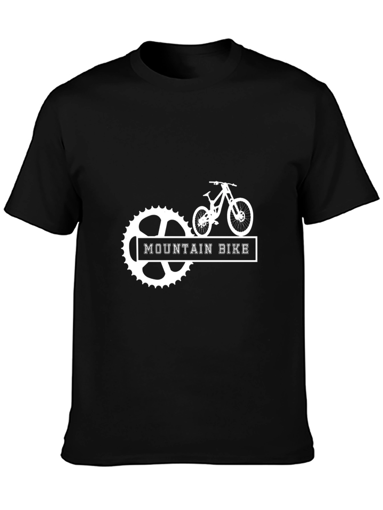 Mountain Bike Graphic Tee - Black Cotton Shirt
