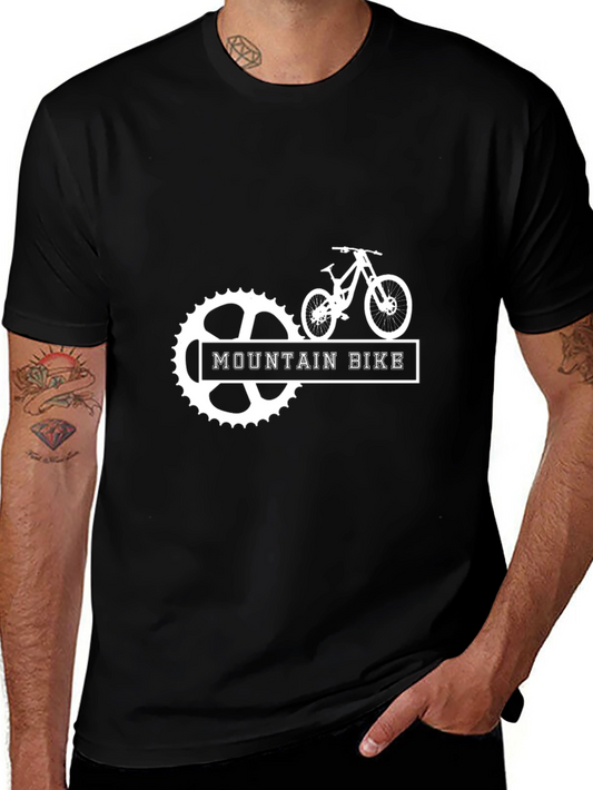 Mountain Bike Graphic Tee - Black Cotton Shirt