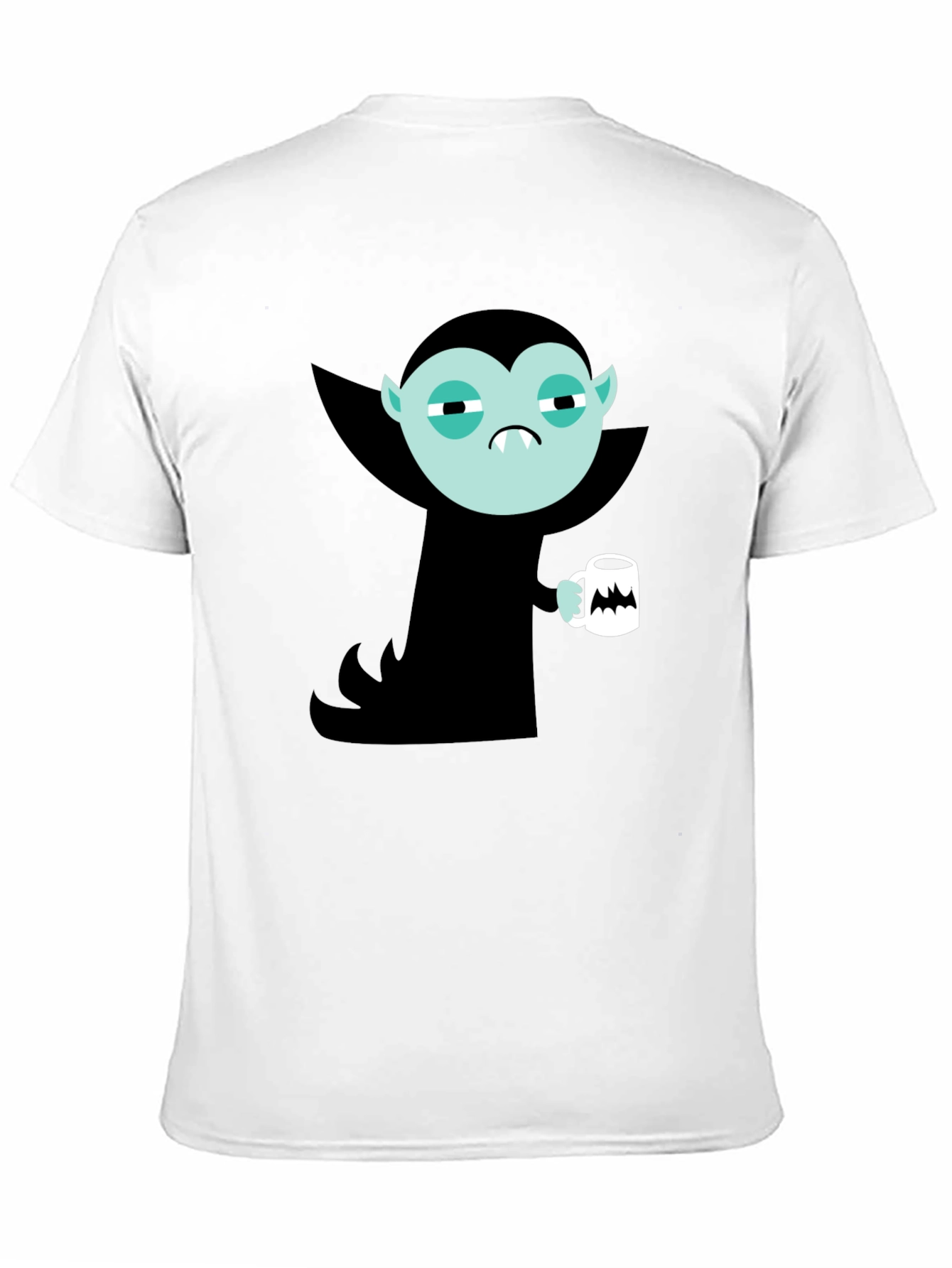 Vampire Cartoon Graphic Black T-Shirt