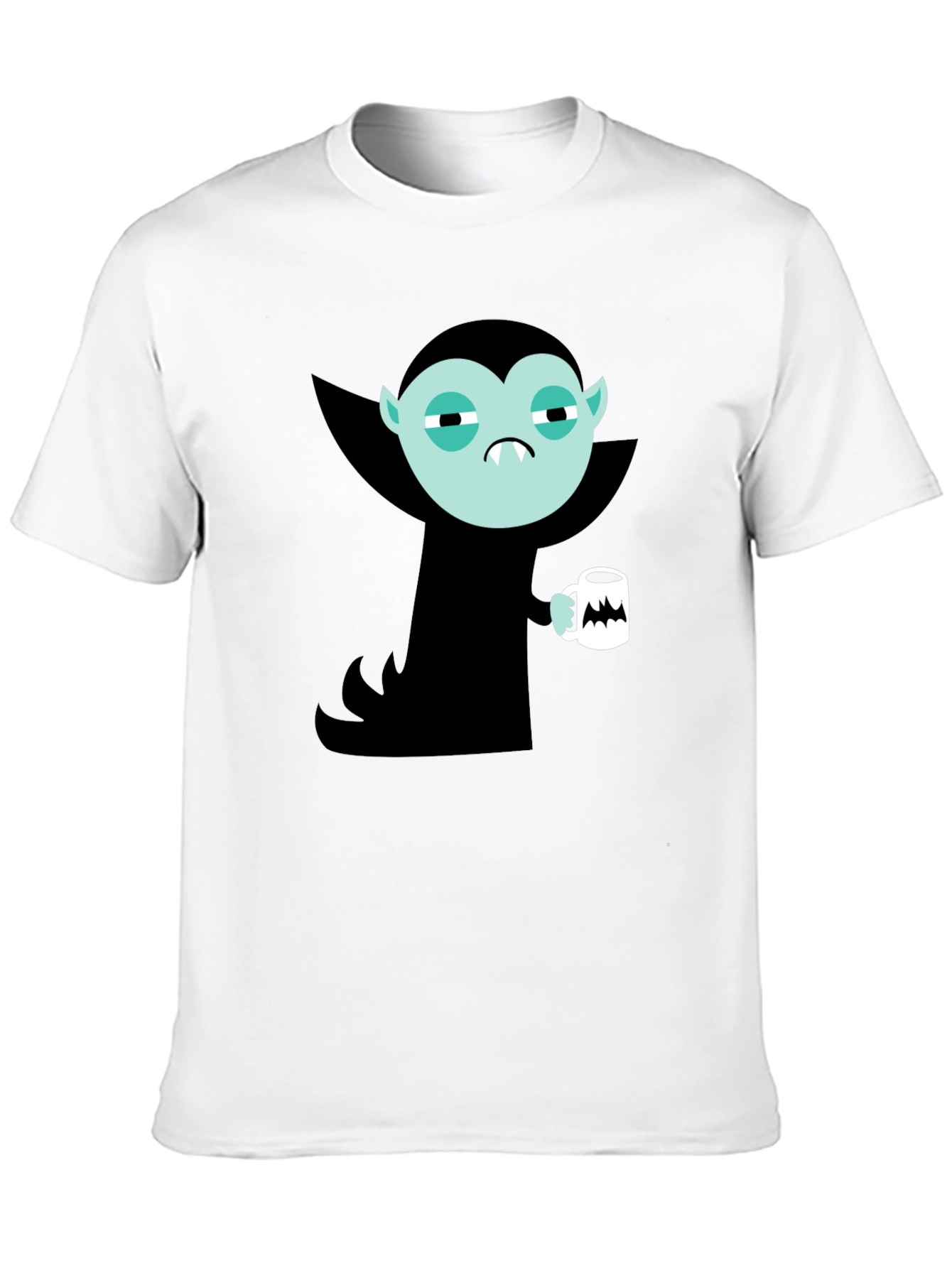 Vampire Cartoon Graphic Black T-Shirt