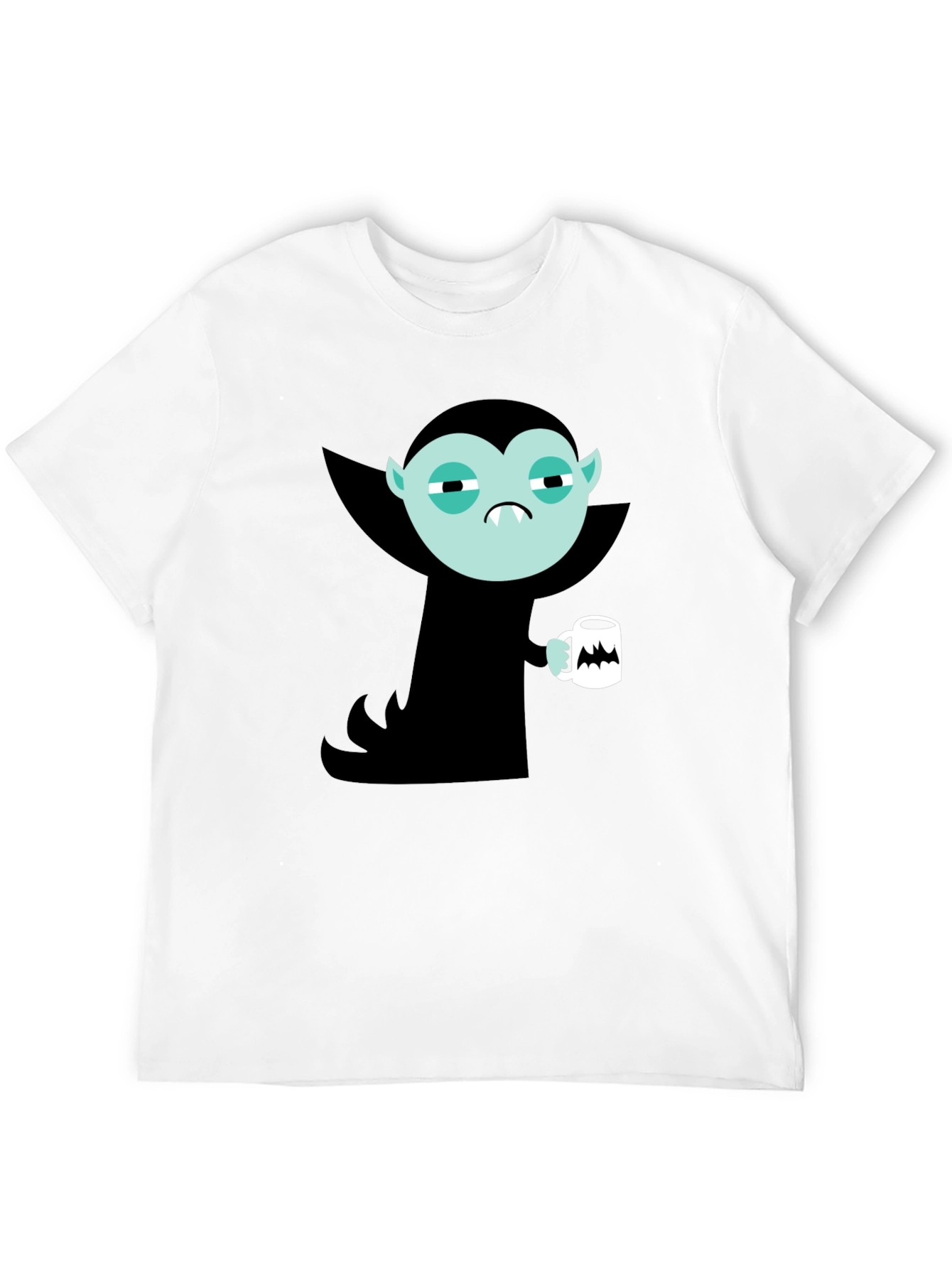 Vampire Cartoon Graphic Black T-Shirt