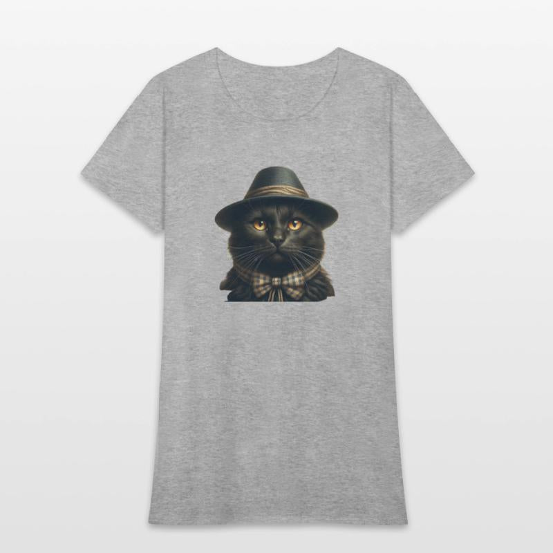 Black and Pretty Gentleman Cat in a Hat