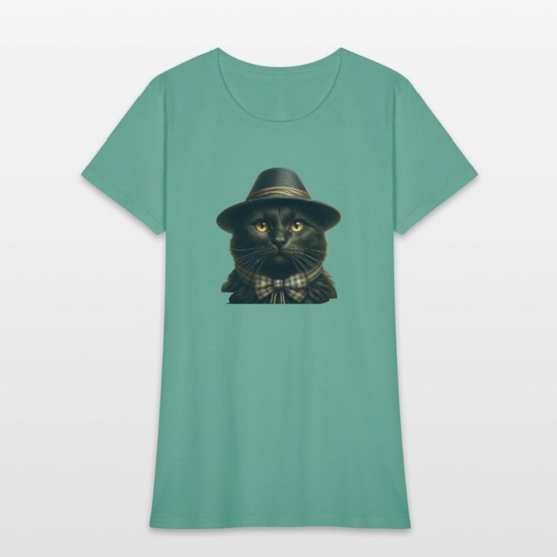 Black and Pretty Gentleman Cat in a Hat