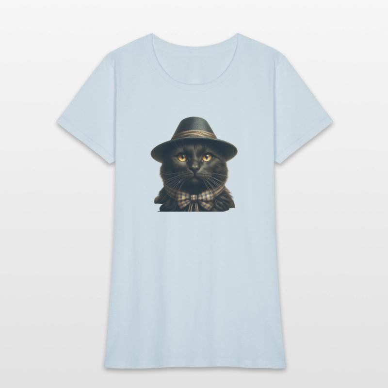 Black and Pretty Gentleman Cat in a Hat