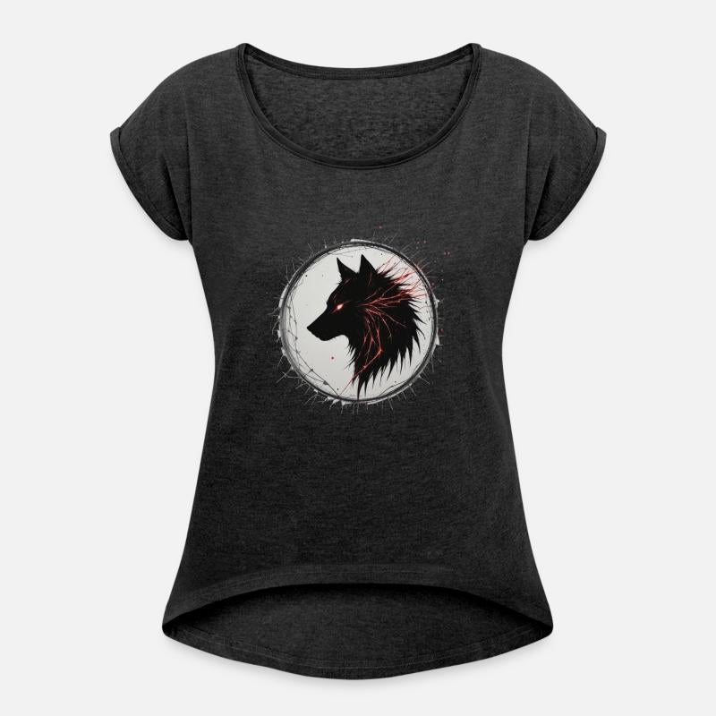 Black Wolf with Vivid Red Details