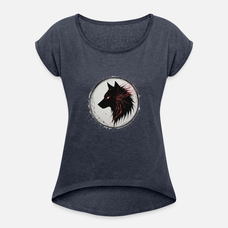 Black Wolf with Vivid Red Details