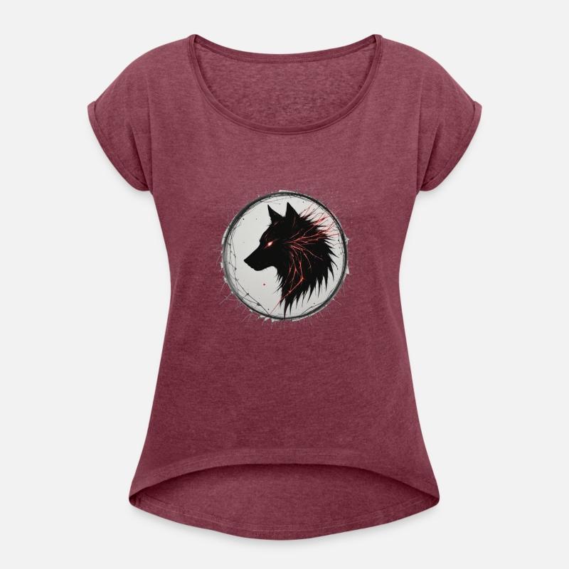 Black Wolf with Vivid Red Details