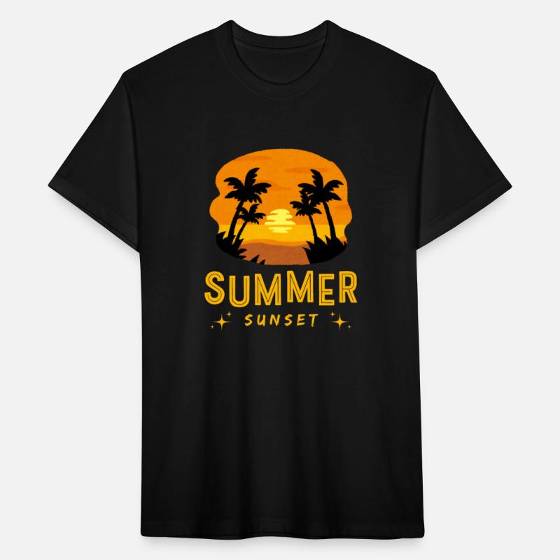 Black Yellow Summer Sunset T Shirt