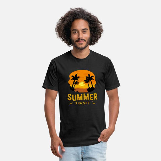 Black Yellow Summer Sunset T Shirt