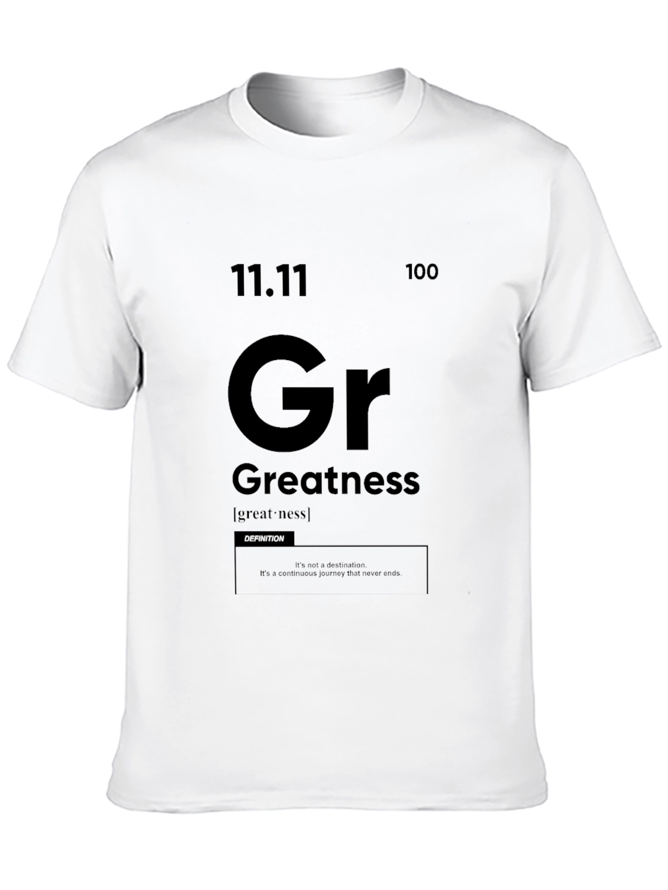 Greatness Graphic Tee - Periodic Table Style Black T-Shirt