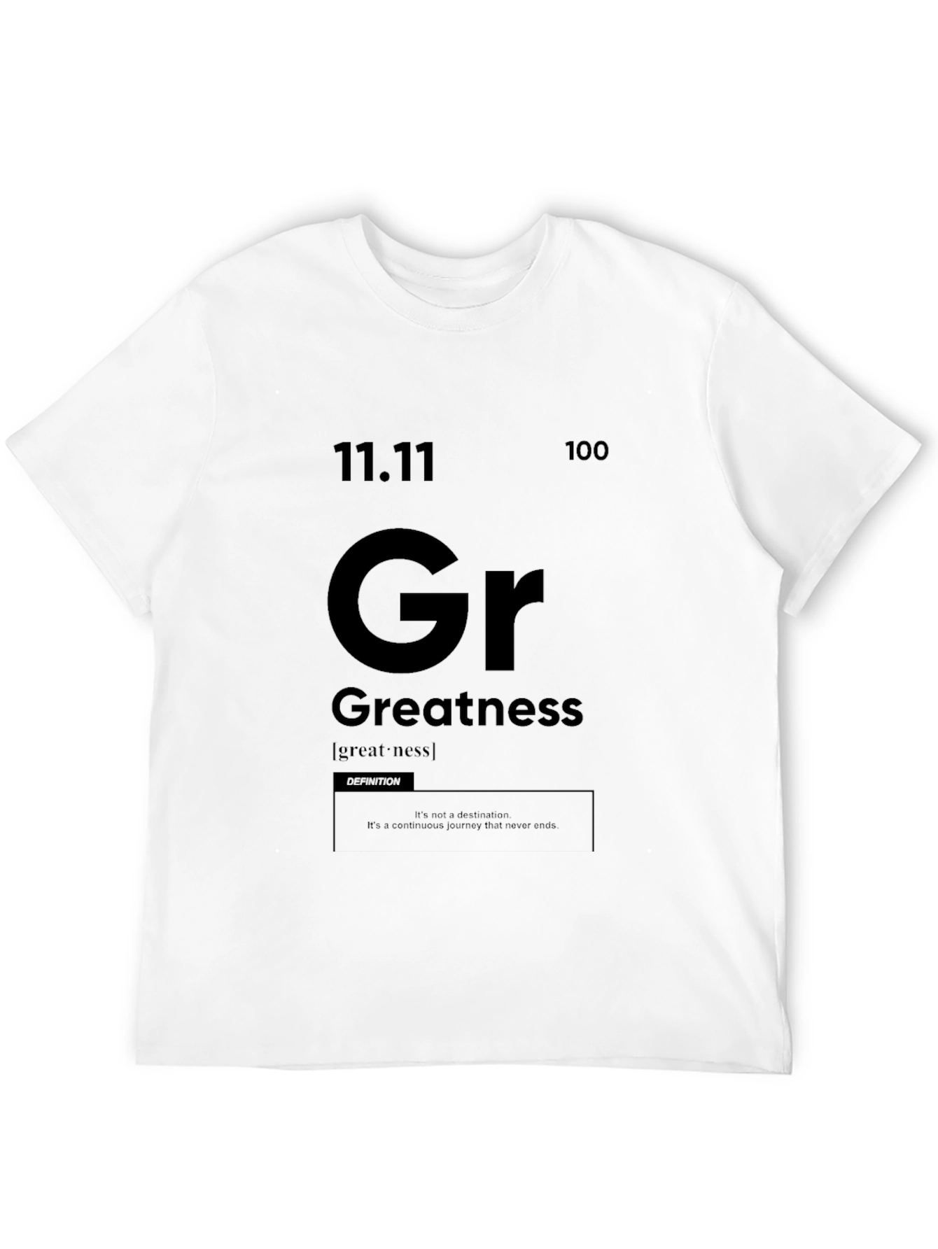 Greatness Graphic Tee - Periodic Table Style Black T-Shirt