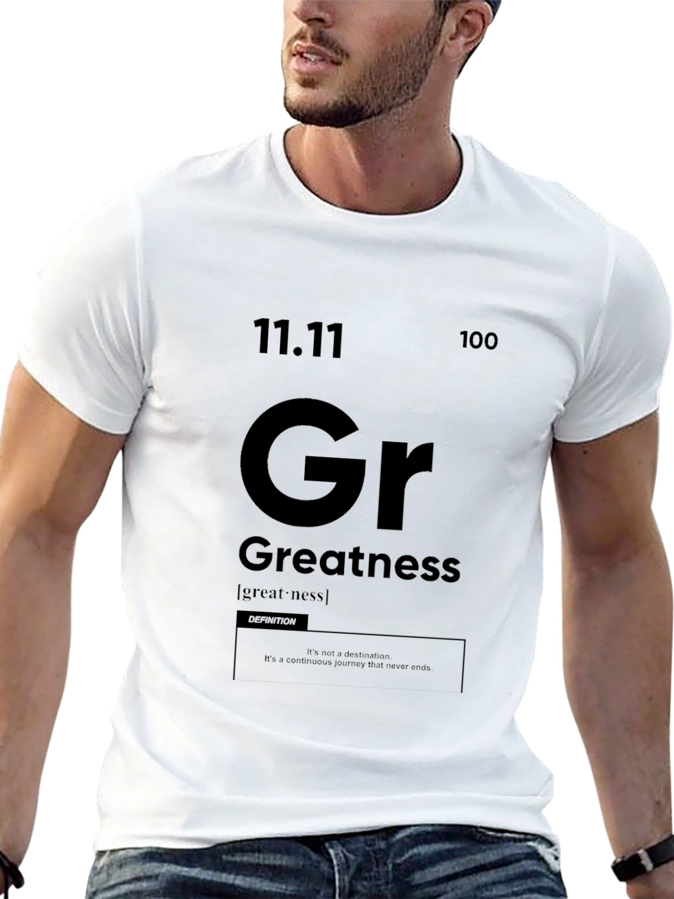 Greatness Graphic Tee - Periodic Table Style Black T-Shirt
