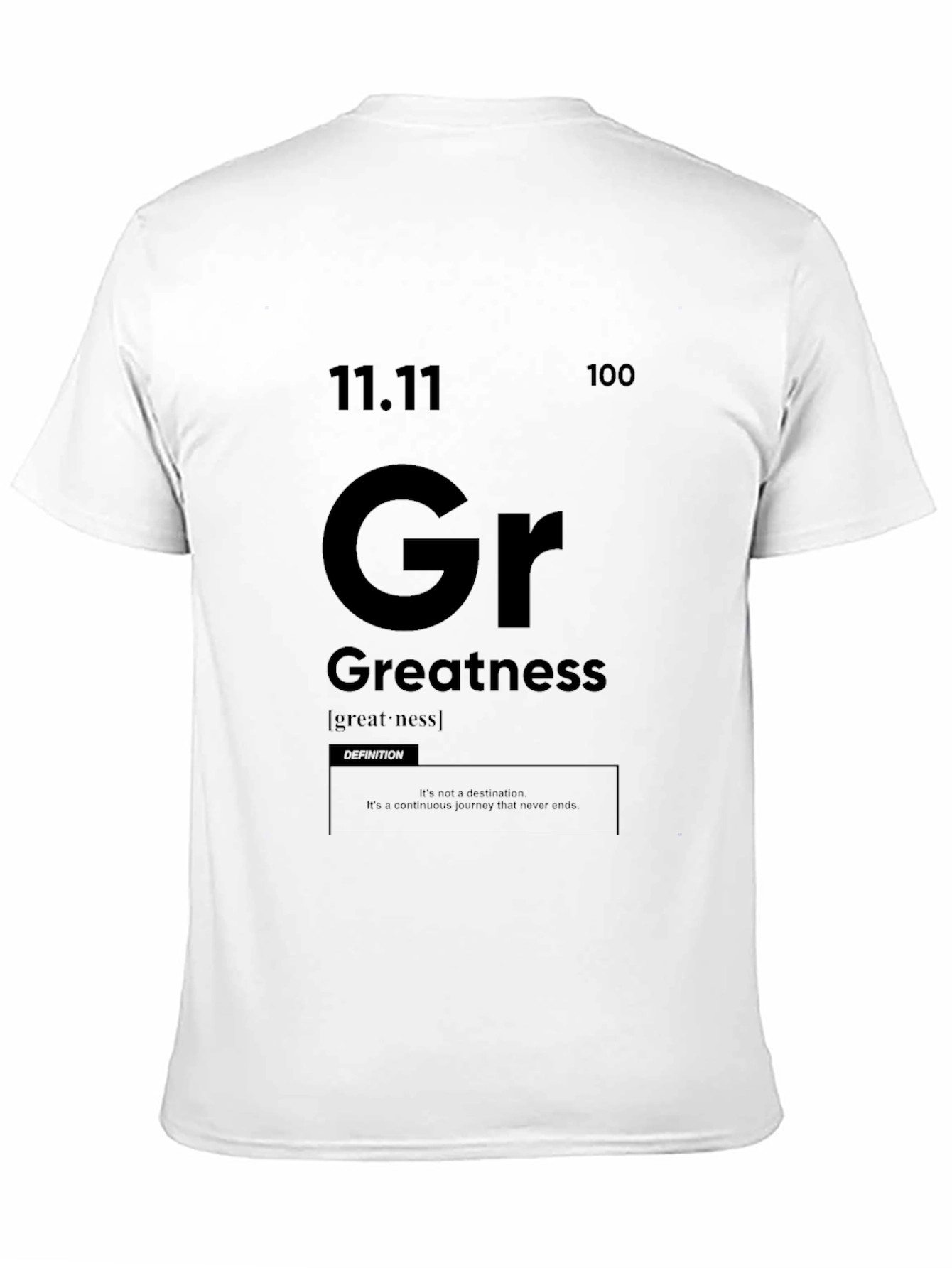 Greatness Graphic Tee - Periodic Table Style Black T-Shirt