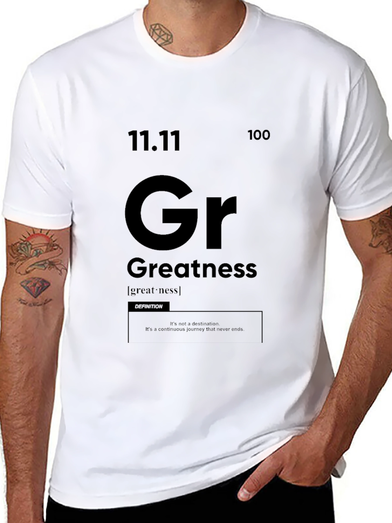Greatness Graphic Tee - Periodic Table Style Black T-Shirt
