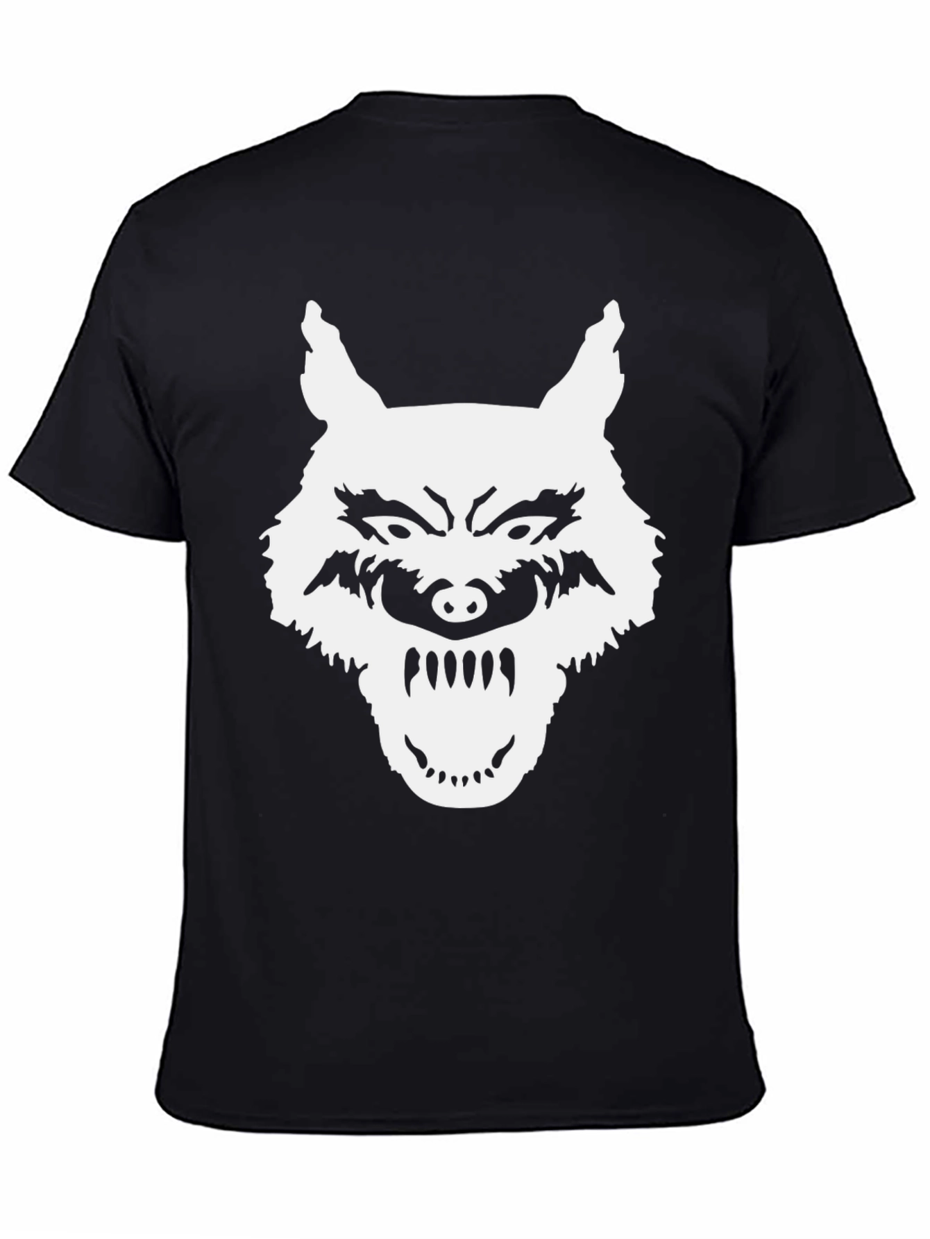 Wolf Graphic T-Shirt - Black Bold Design